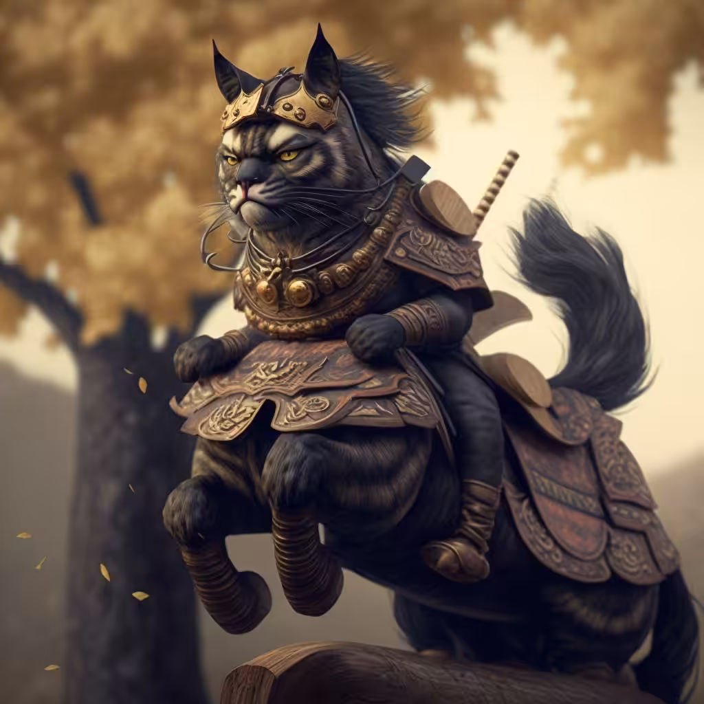 King Cat Samurai Warrior 