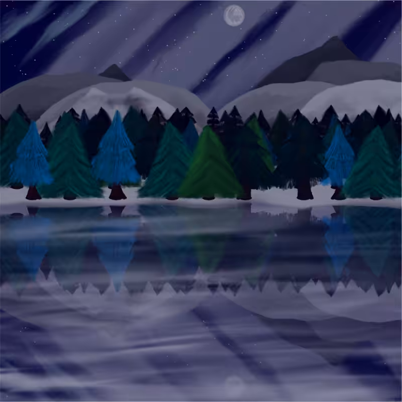 Moony Winter Lake #62