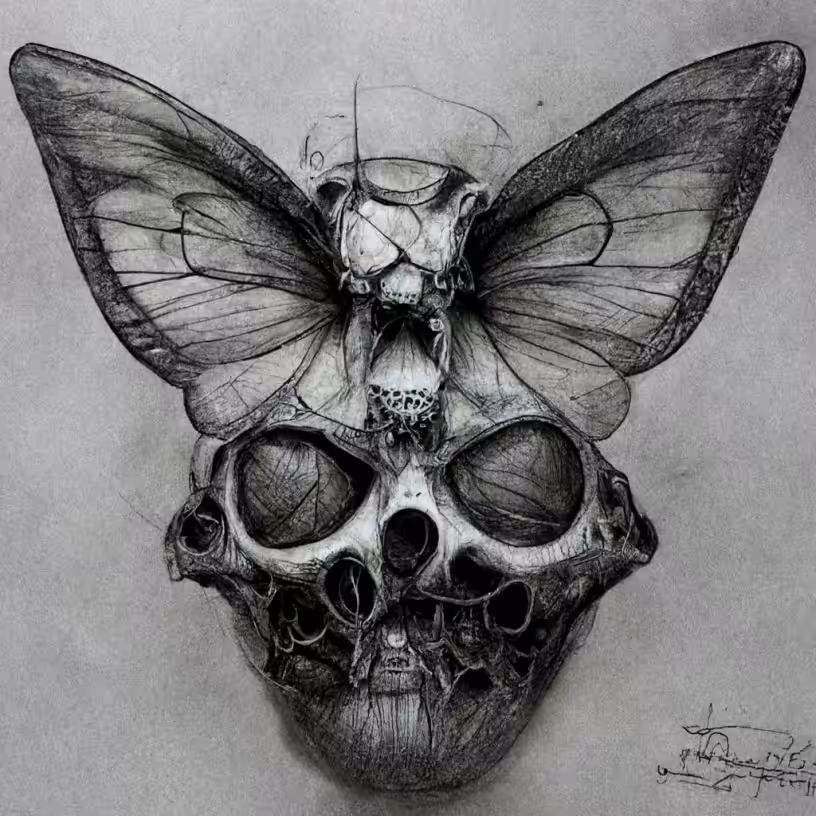 O.G. SPIRATOM - Butterfly Skullz 💀🦋 AI Concept Sketch for Dehiscence 