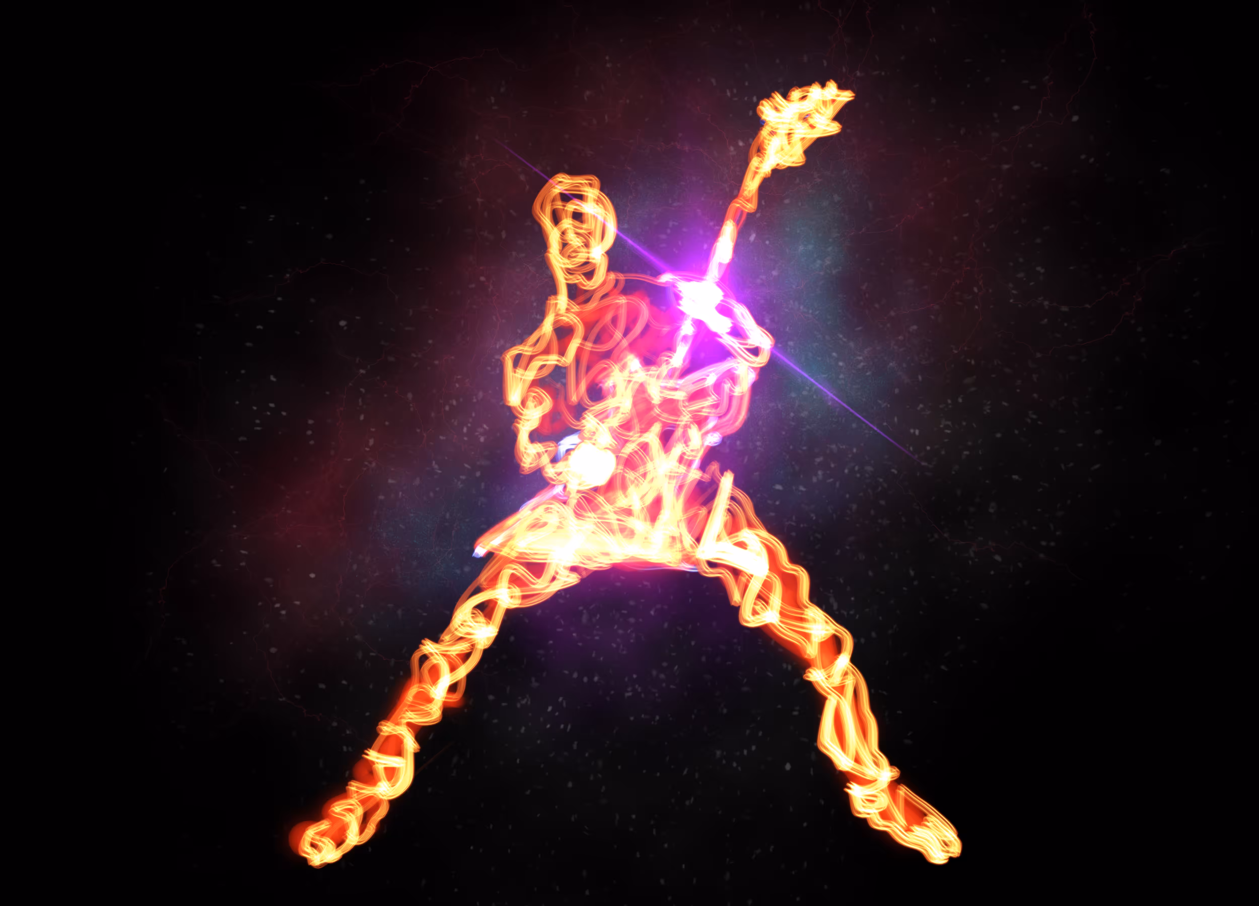 Heavy metal hard rock fiery guitarist