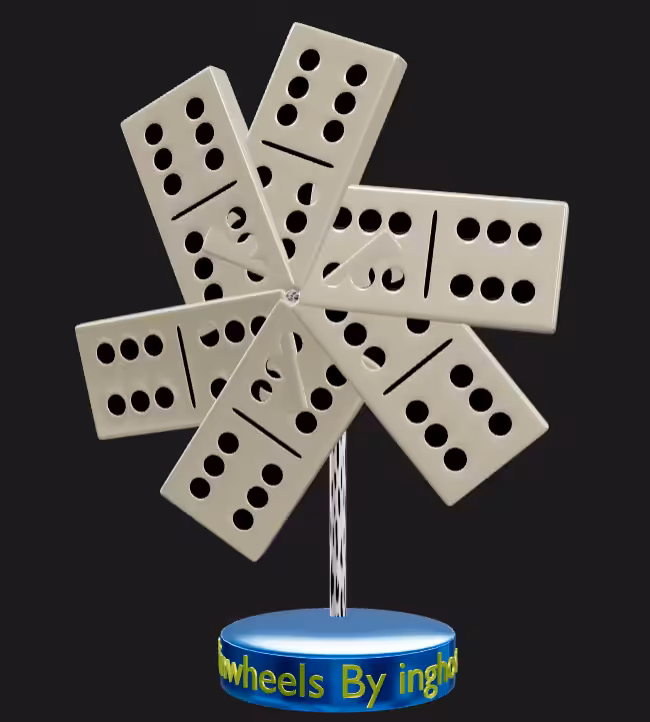 3D pinwheel #42 Delusional Domino Toppling