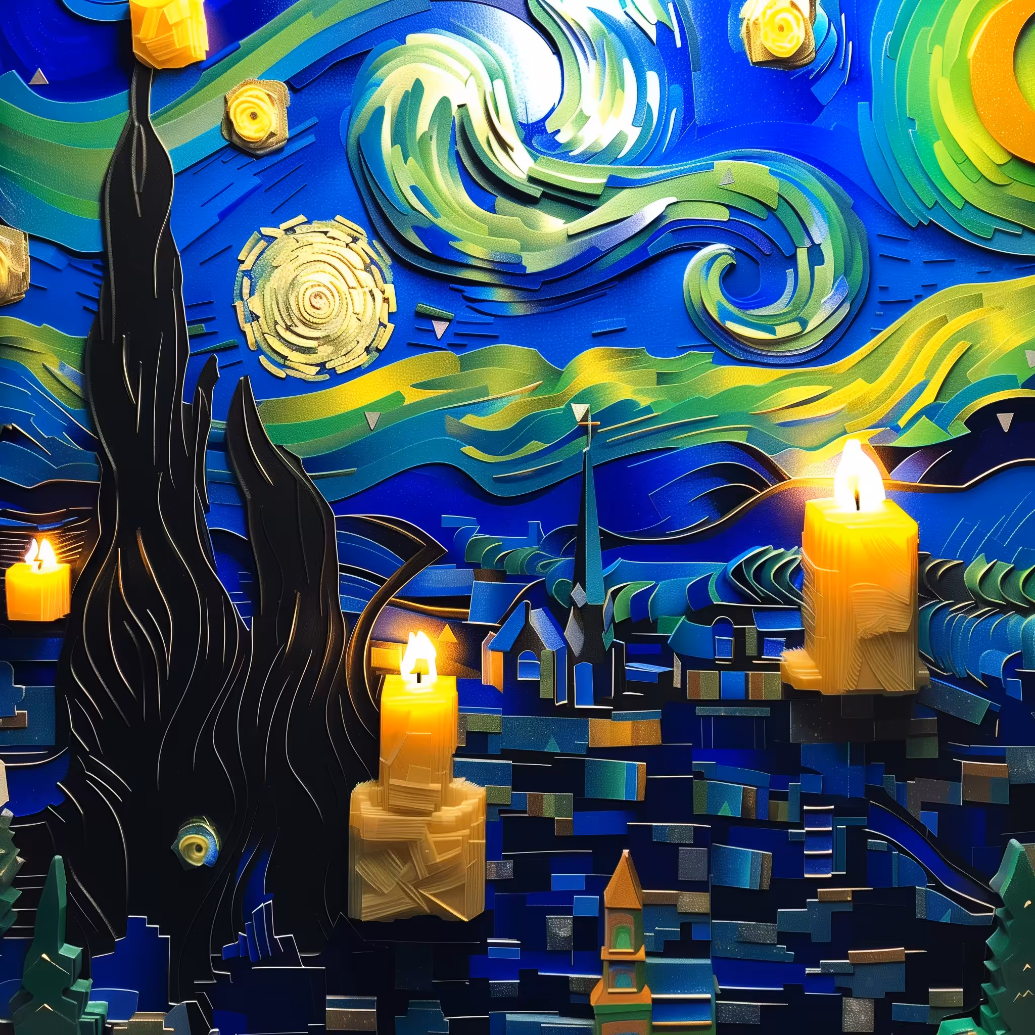 Halfway: Iconic Panelscape The Starry Night