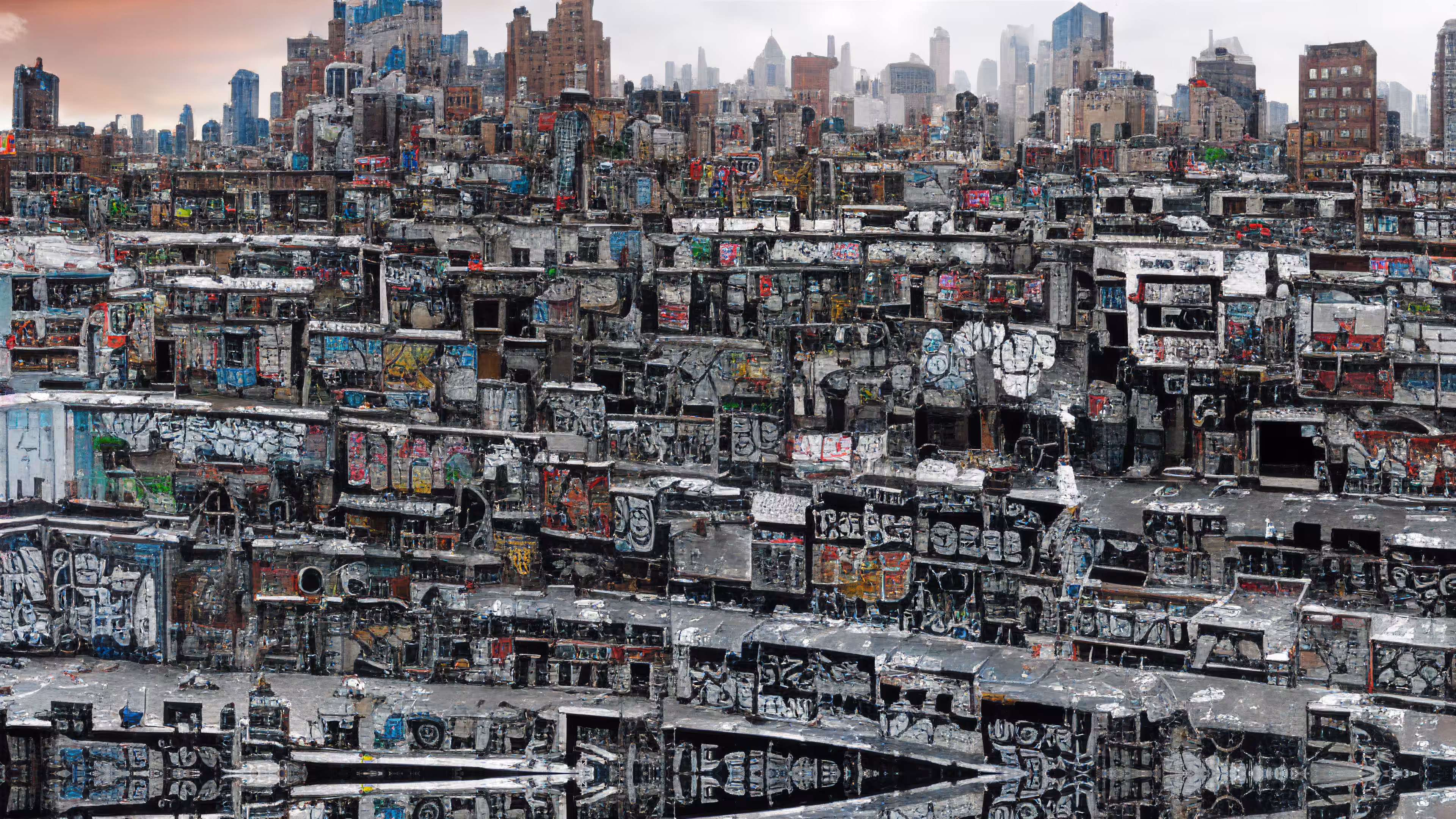 Graffitiscapes #08 - Series 01 - Generative City Covered in Beautiful Graffiti