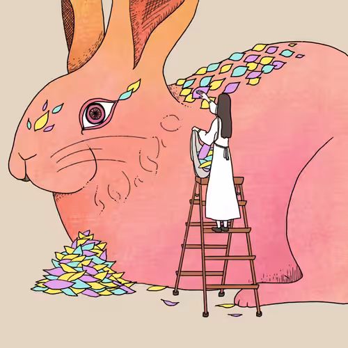 Girl pasting hair #0029