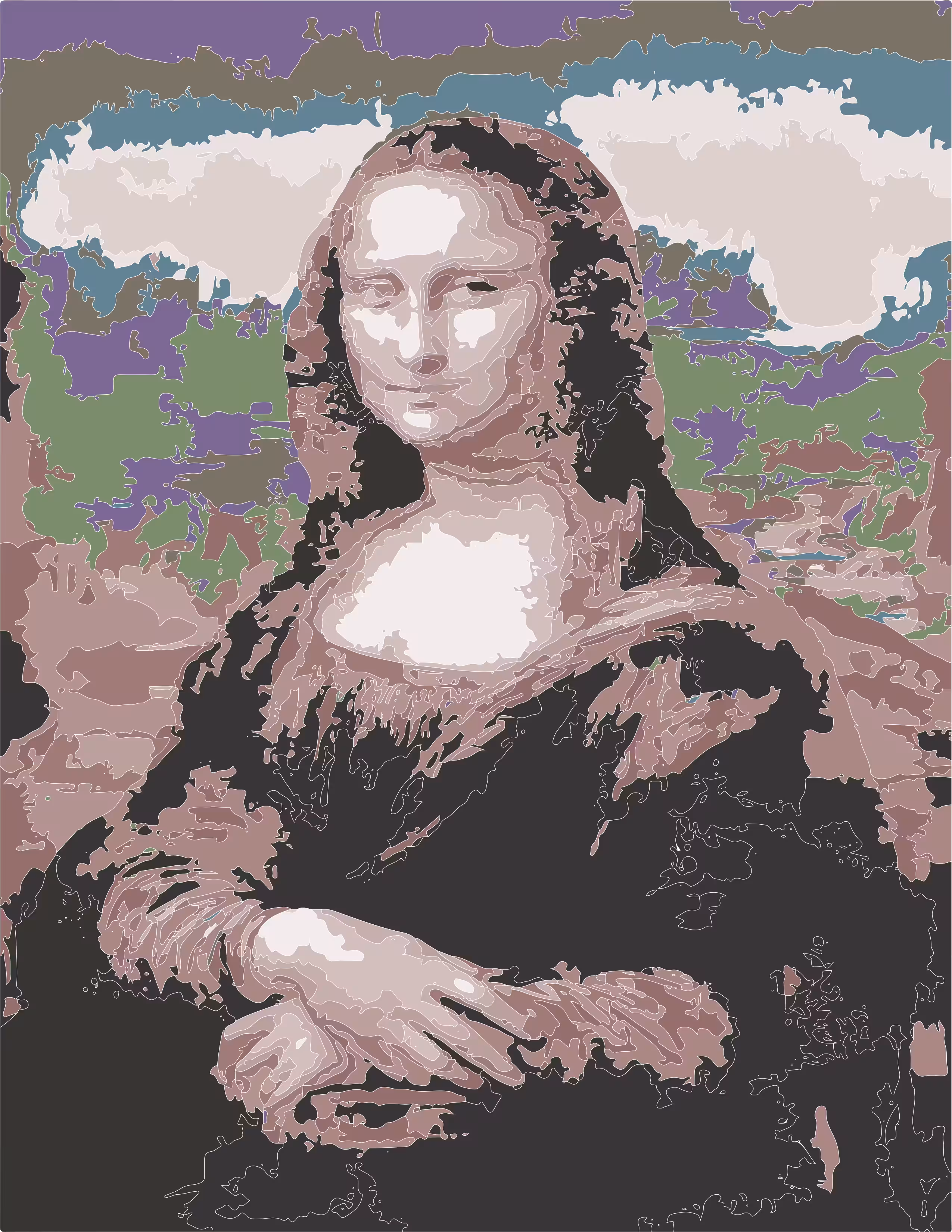 Modern Glitched Mona Lisa