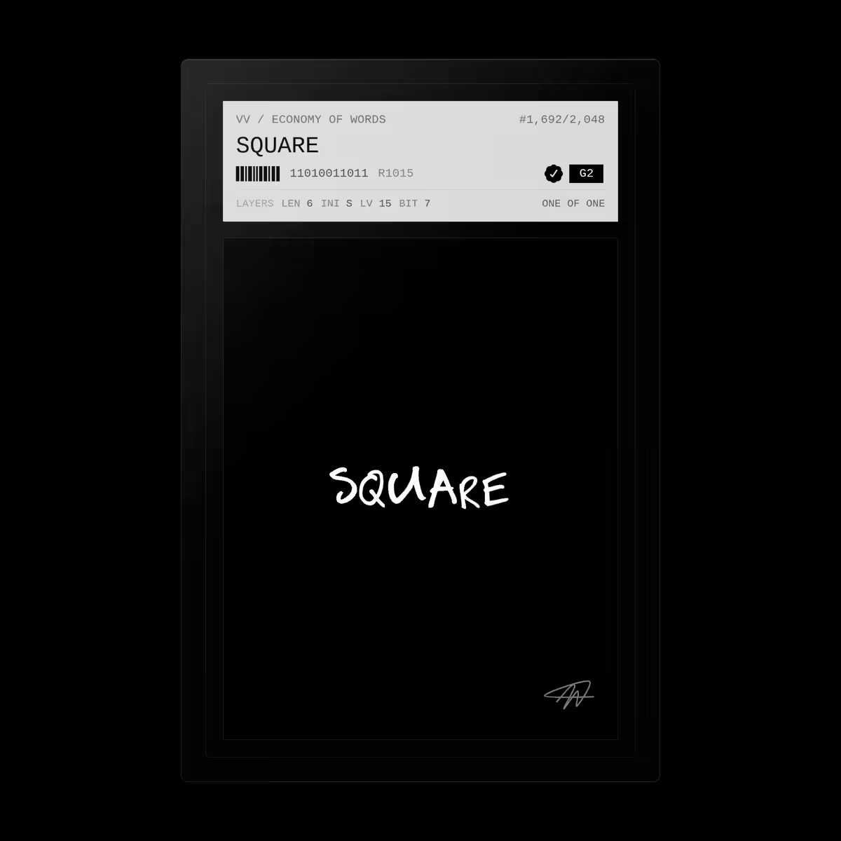 Economy of Words: SQUARE · #1692