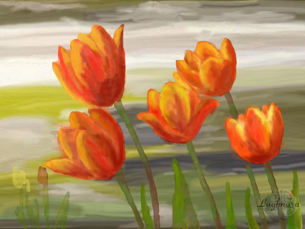 Watercolor Tulips