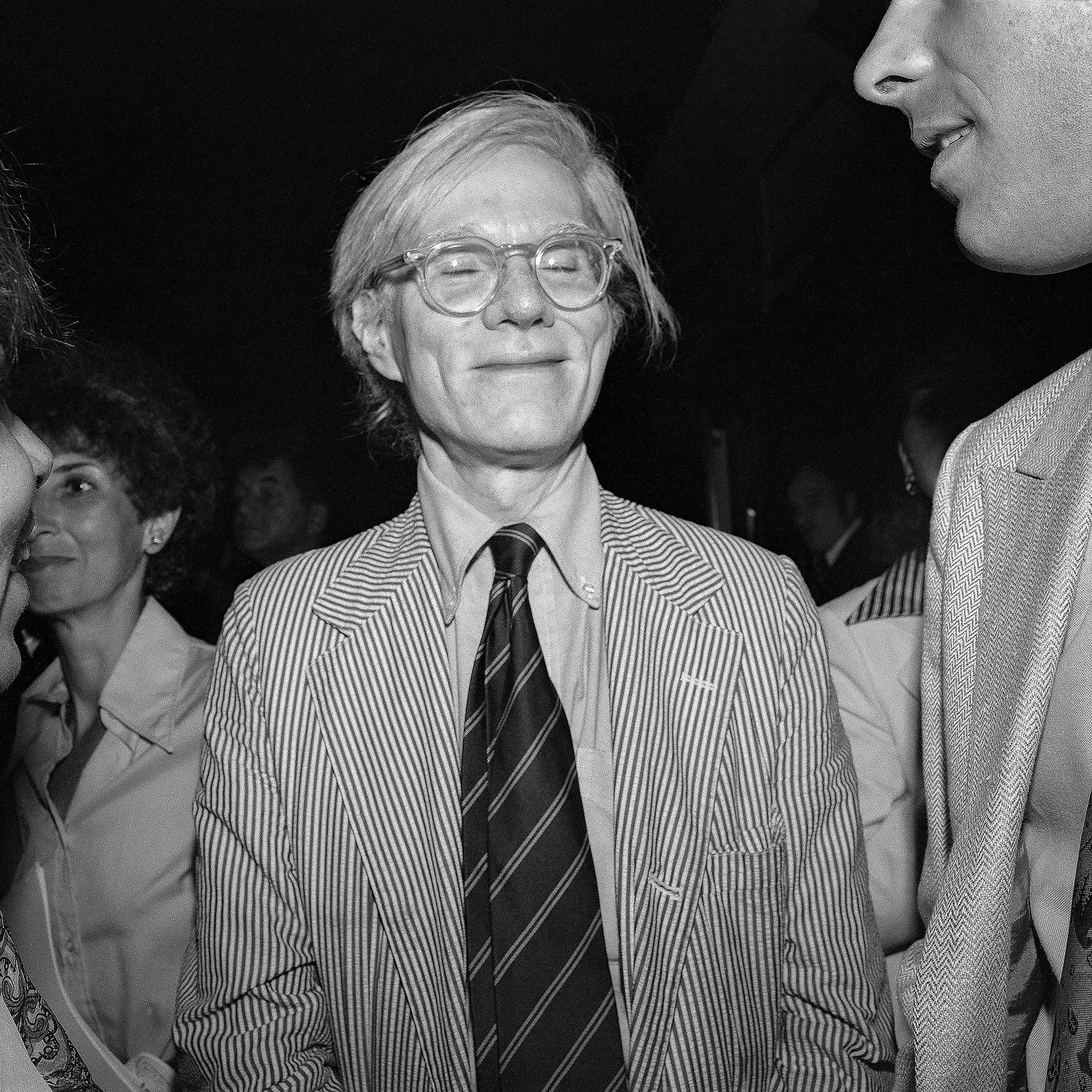 QuirkyVision 45RPM - Andy Warhol Smiling With Eyes Closed (Between his friend and JudiJupiter)