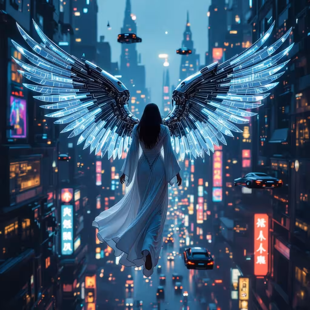 NightCafe Creations: City Angel 1