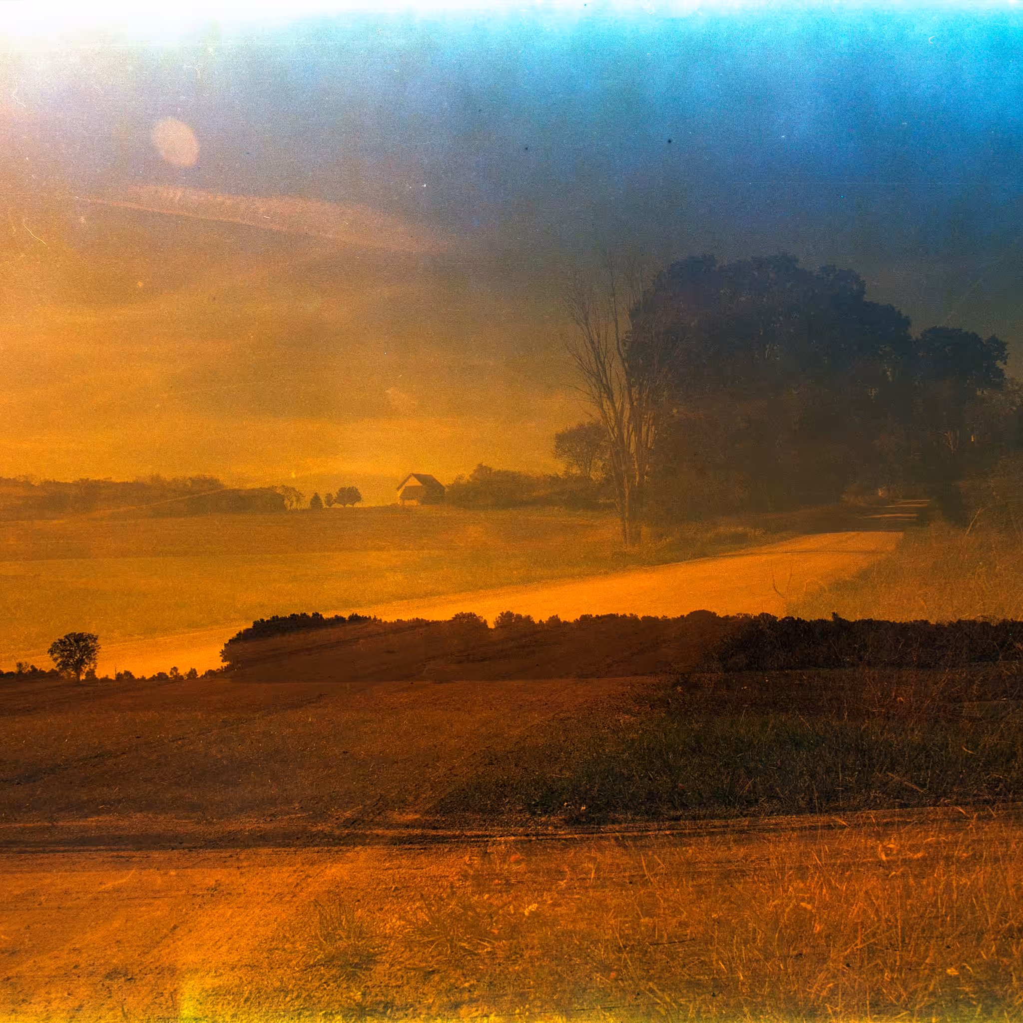just outside of town