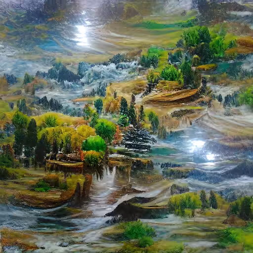 beautiful landscape by the river