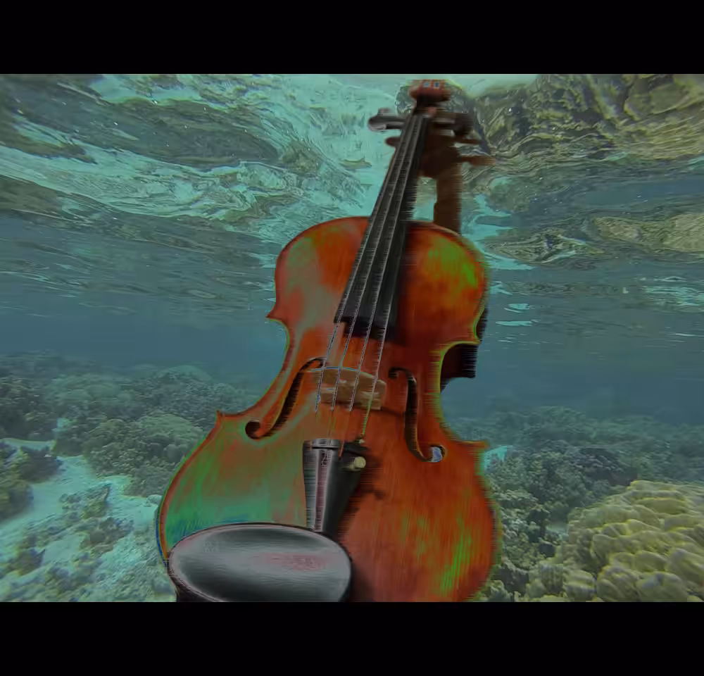 Violin under water