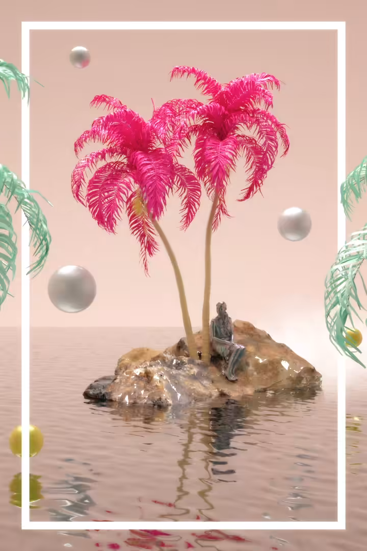 Pink palm tree