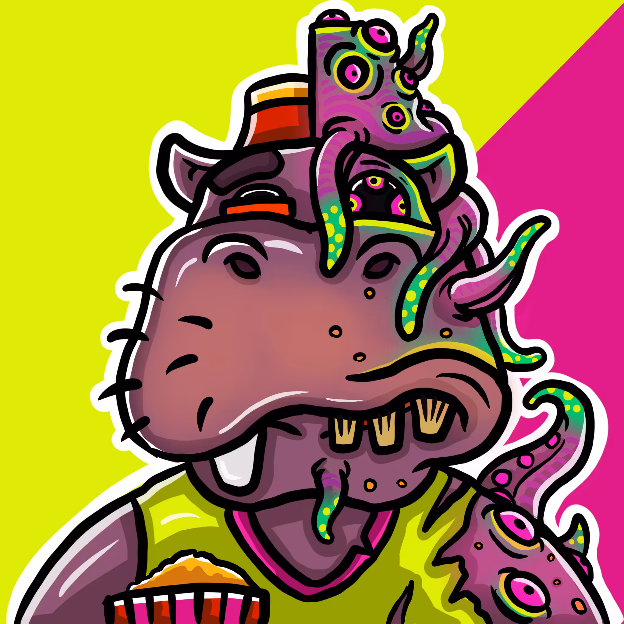 Mirror Zoo: Hippo / Alien (common)