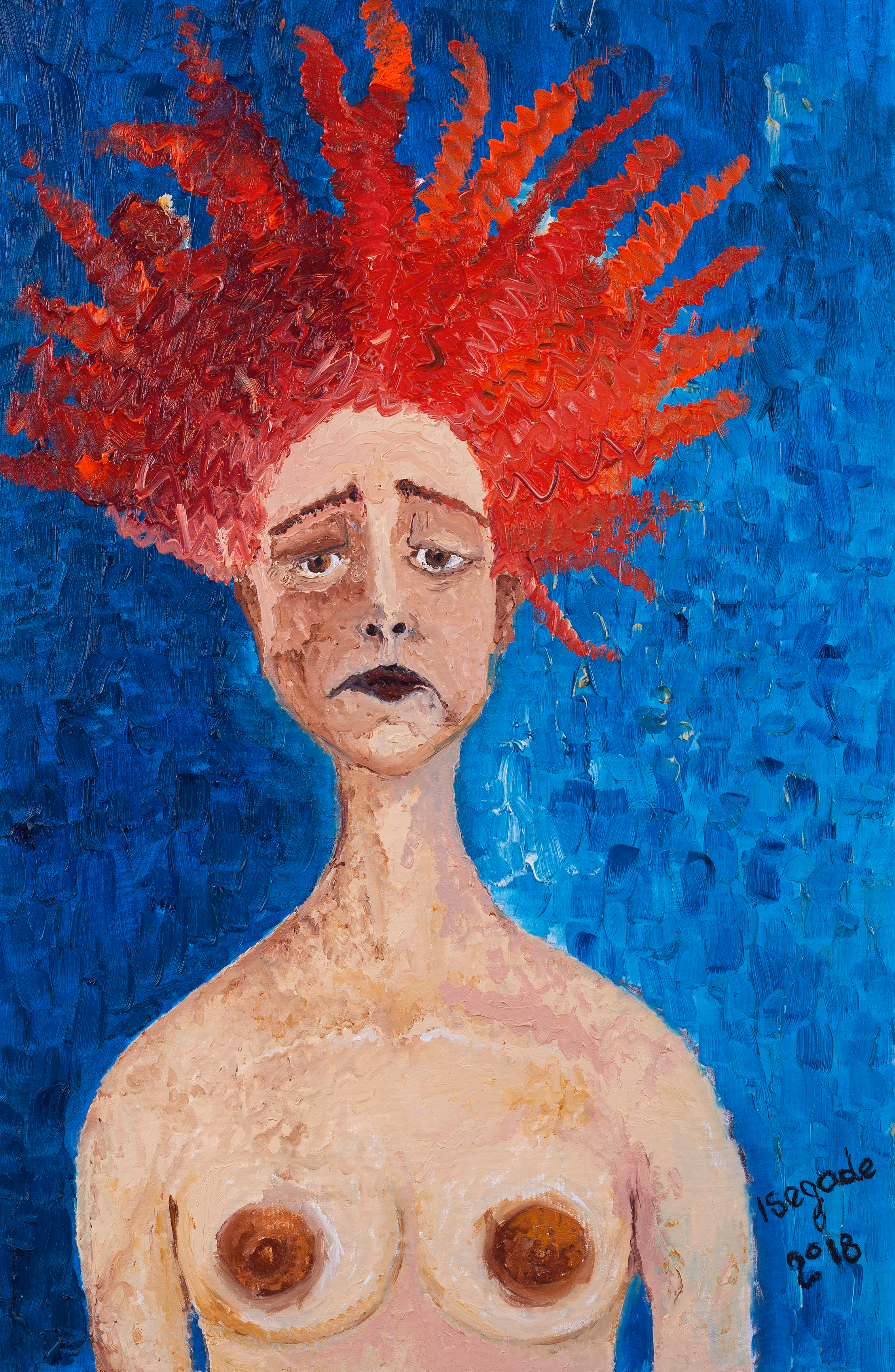 Woman with hair of fire