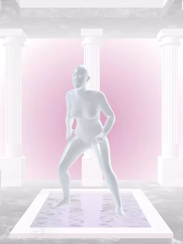 HeavenComputer: The Kicking Shimmery Blue Woman #7063