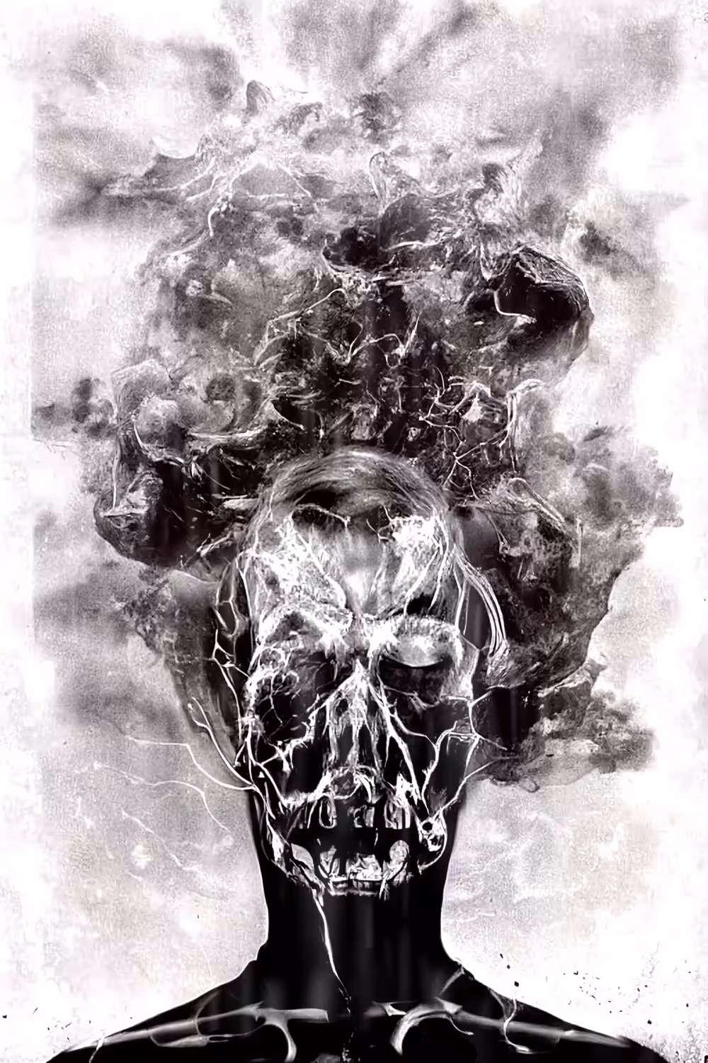 Inked Bass Skull