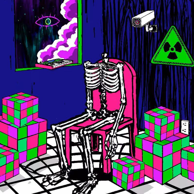 pink chair in the blue room #11