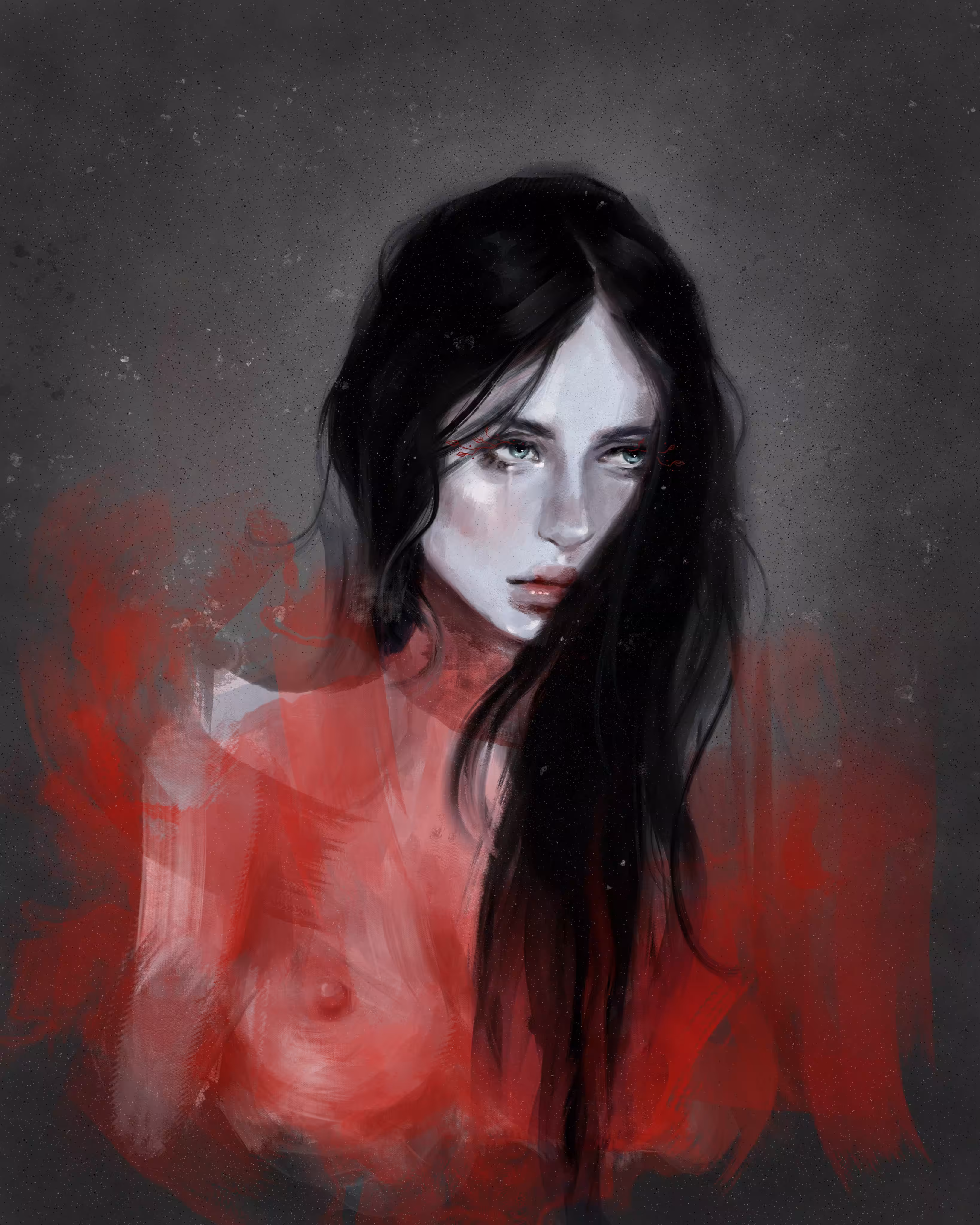 Sad and beautiful in red