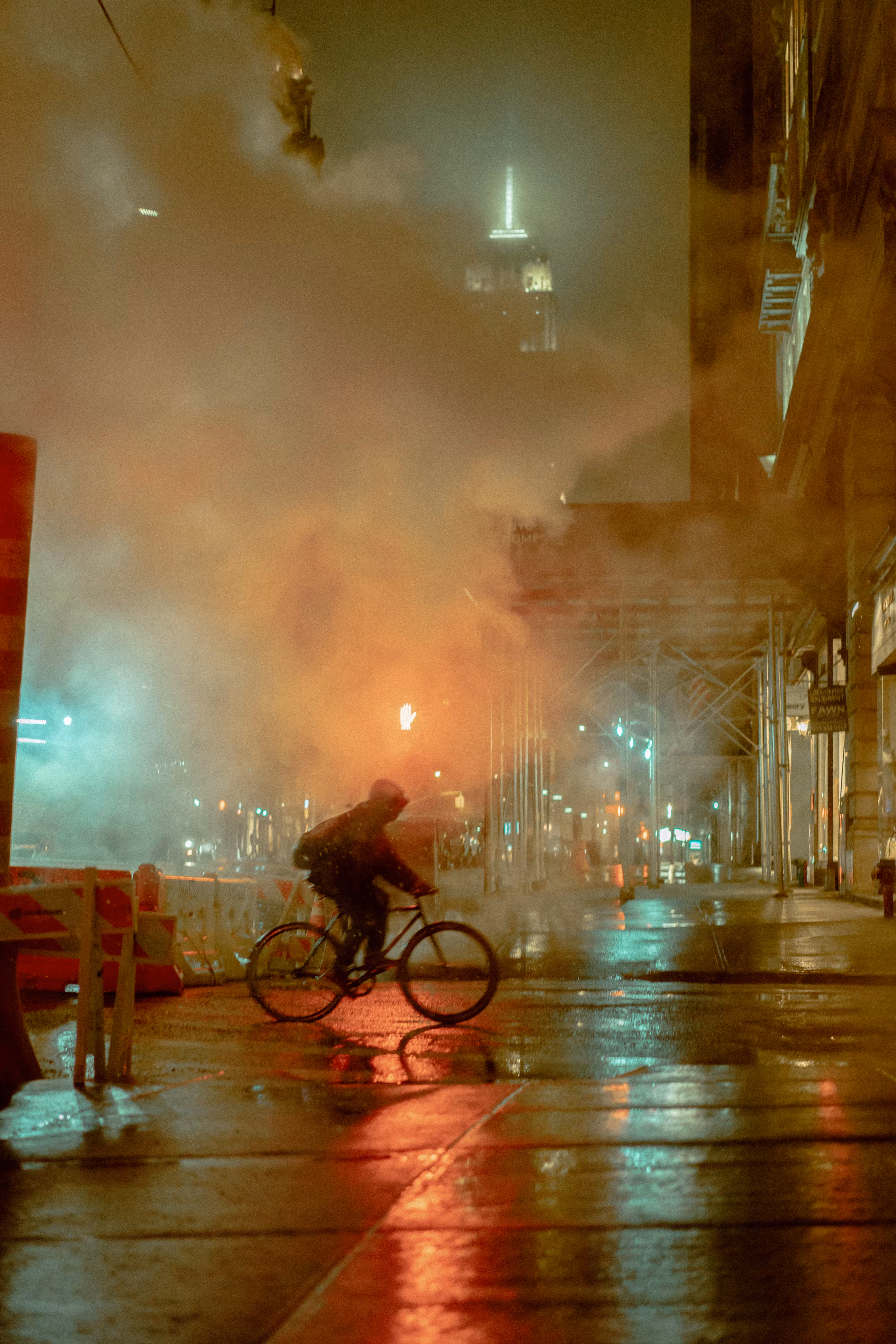 Smoke and cyclists