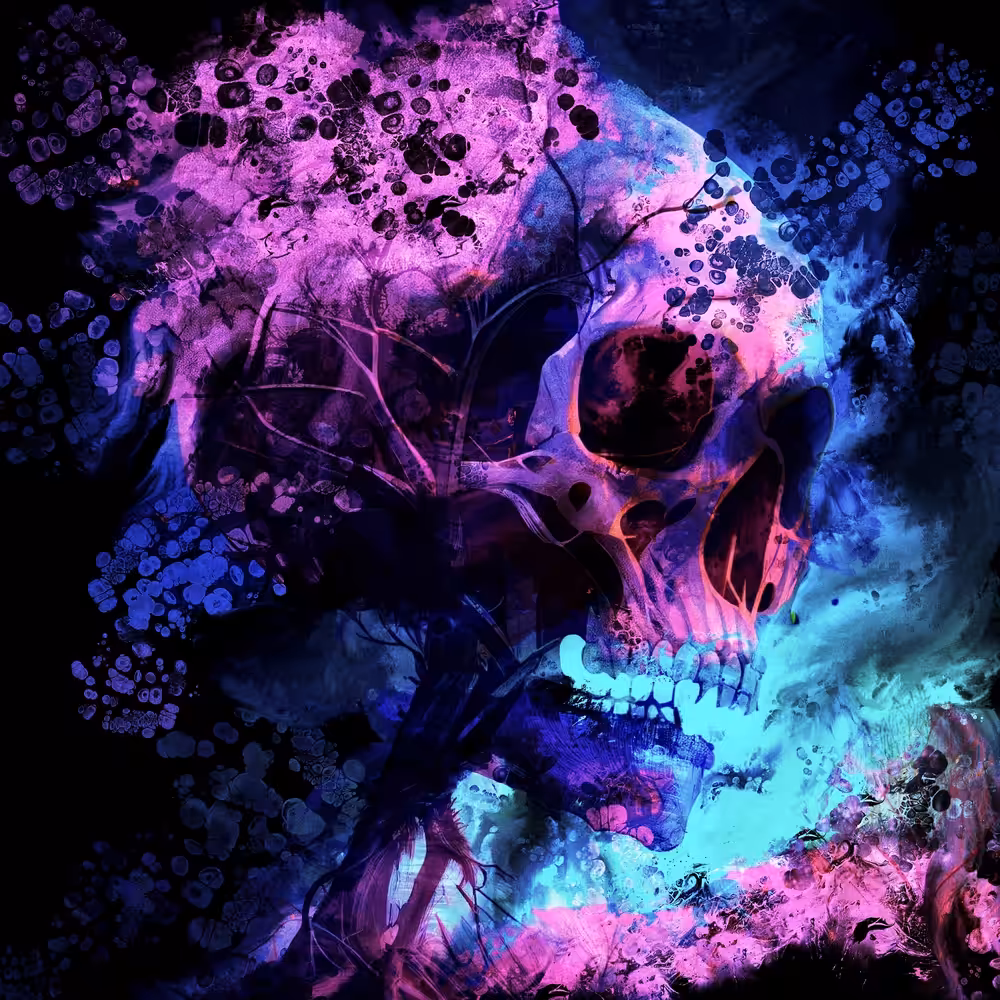 Blooming of a skull in spring, Colors of the season