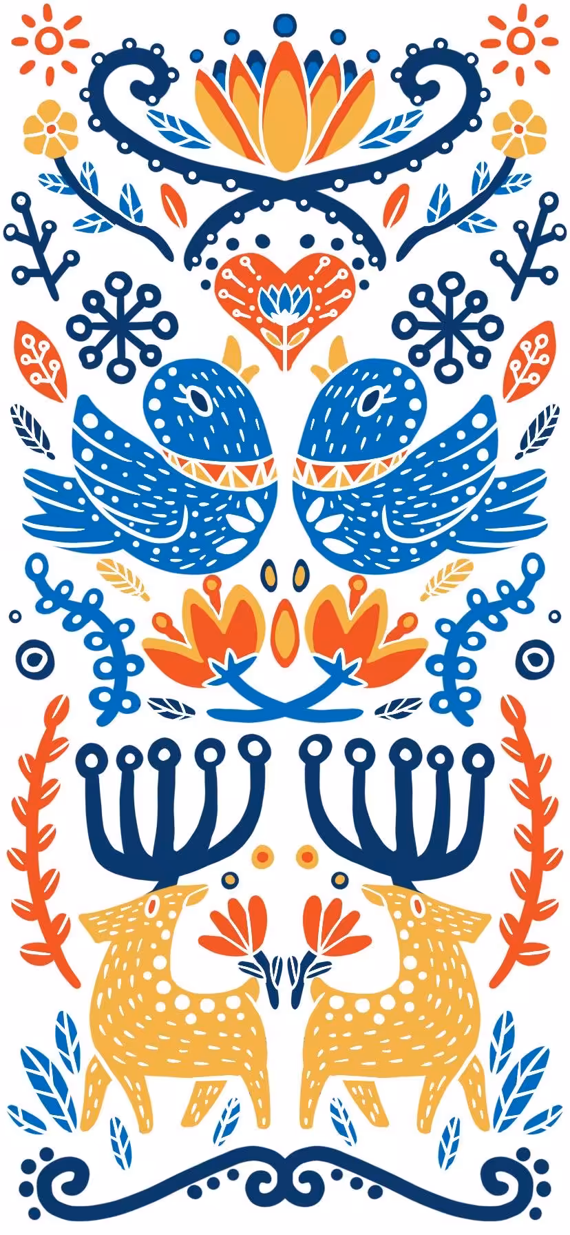 #1 Blue bird and yellow deer 
