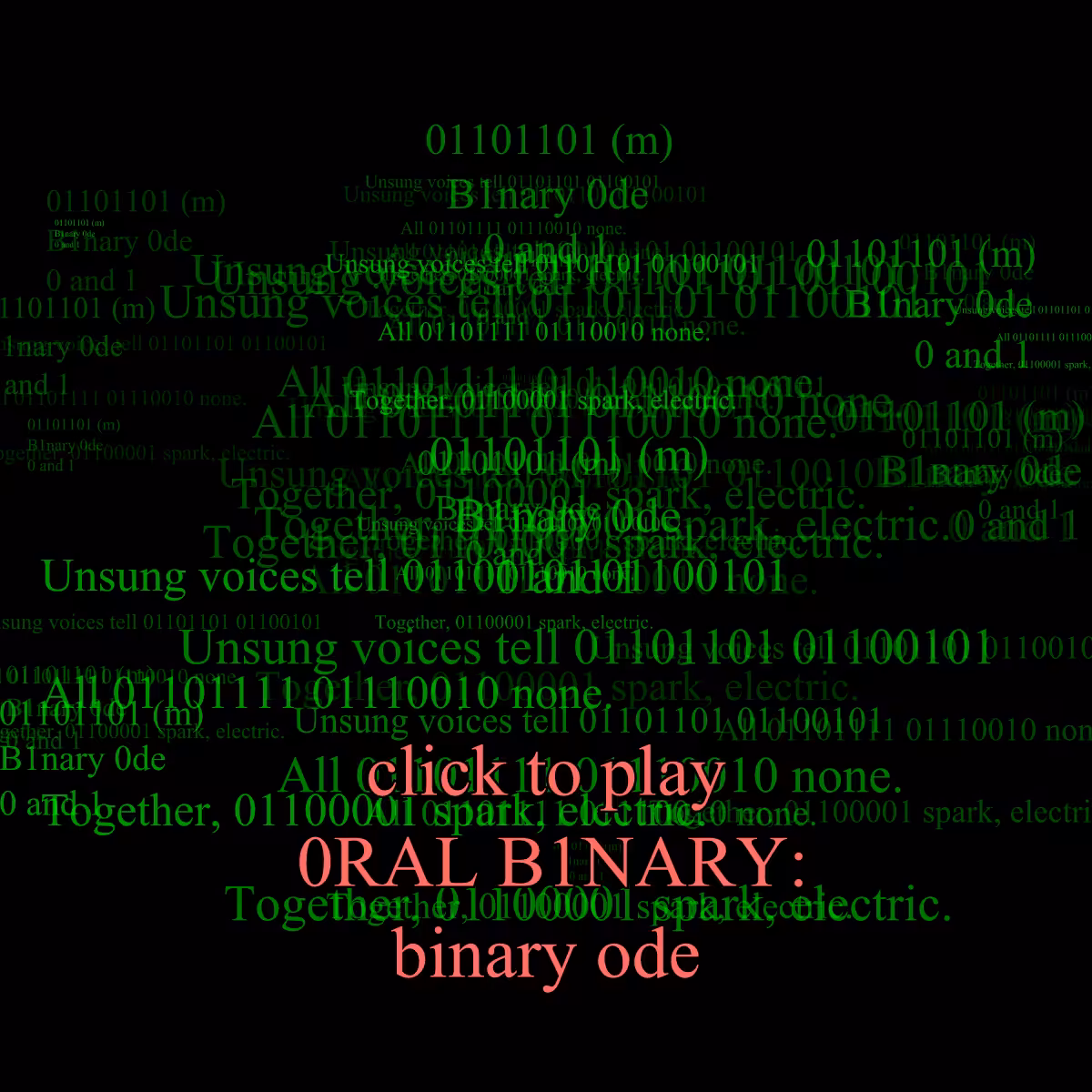 0RAL B1NARY: “BINARY ODE” #251