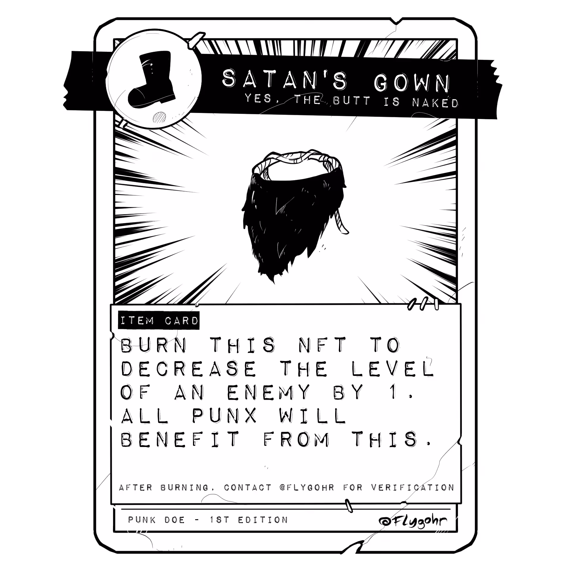 SATAN'S GOWN | Original Item Card | 1st ED.