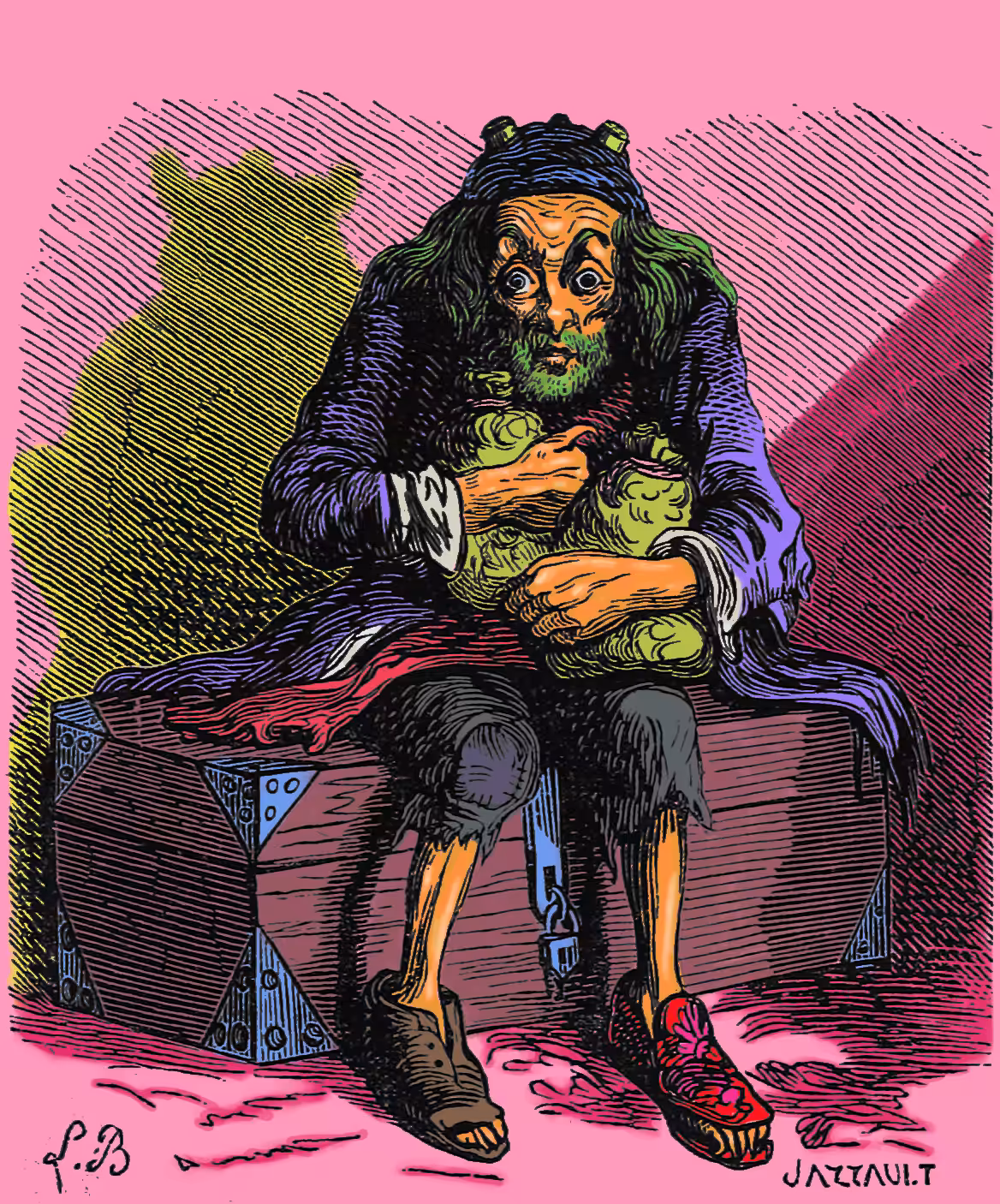 Inferno in colours: Mammon the demon, from Collin de Plancy's Dictionnaire Infernal