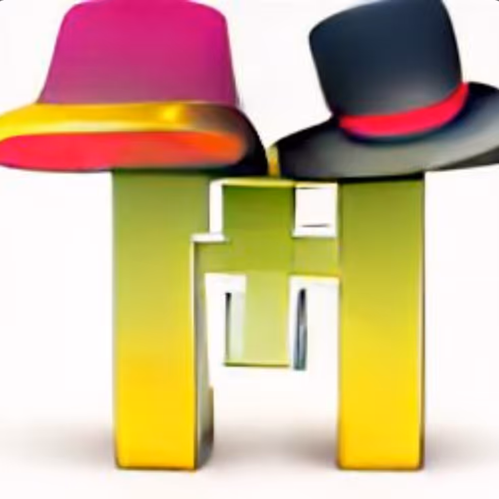 Letter H wearing Hats