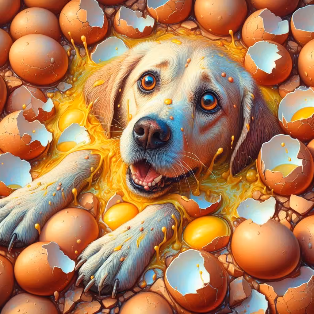 Dog and eggs