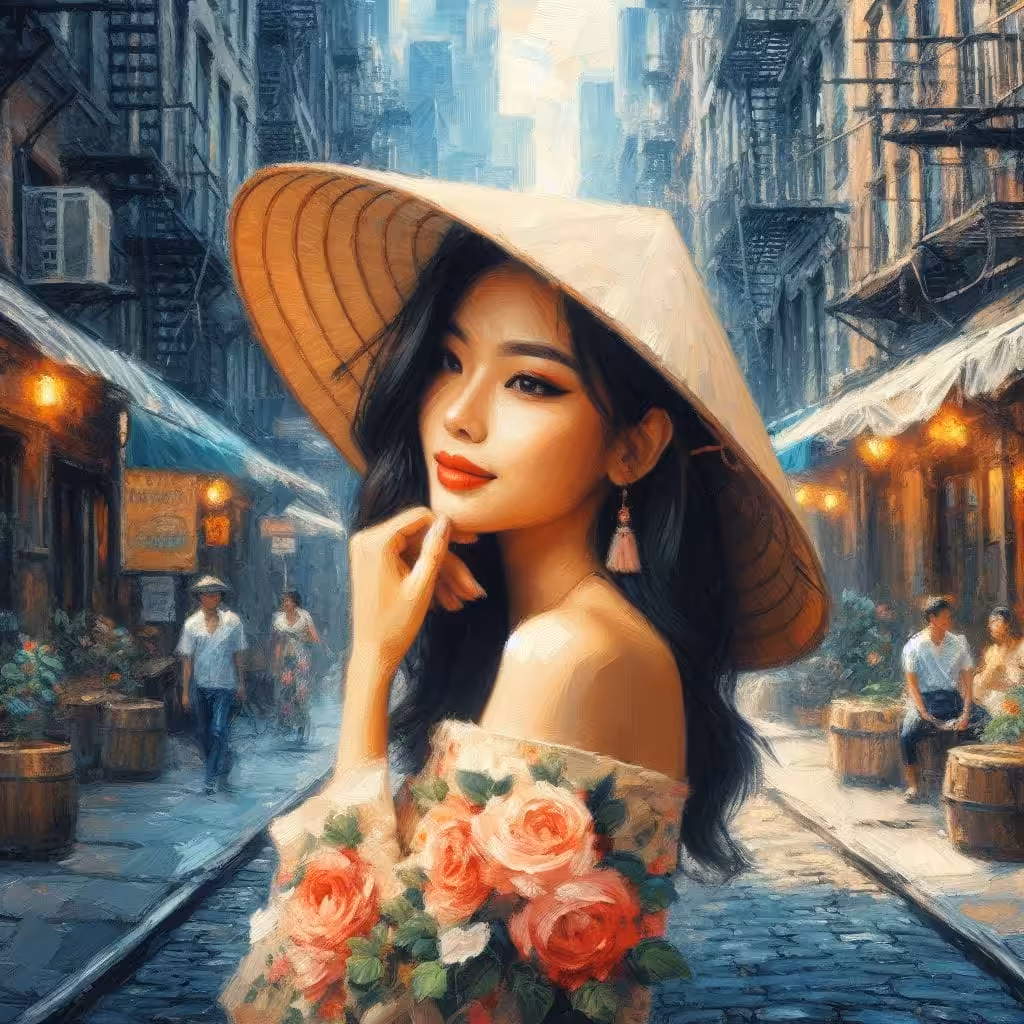 Vietnamese girl in the alley