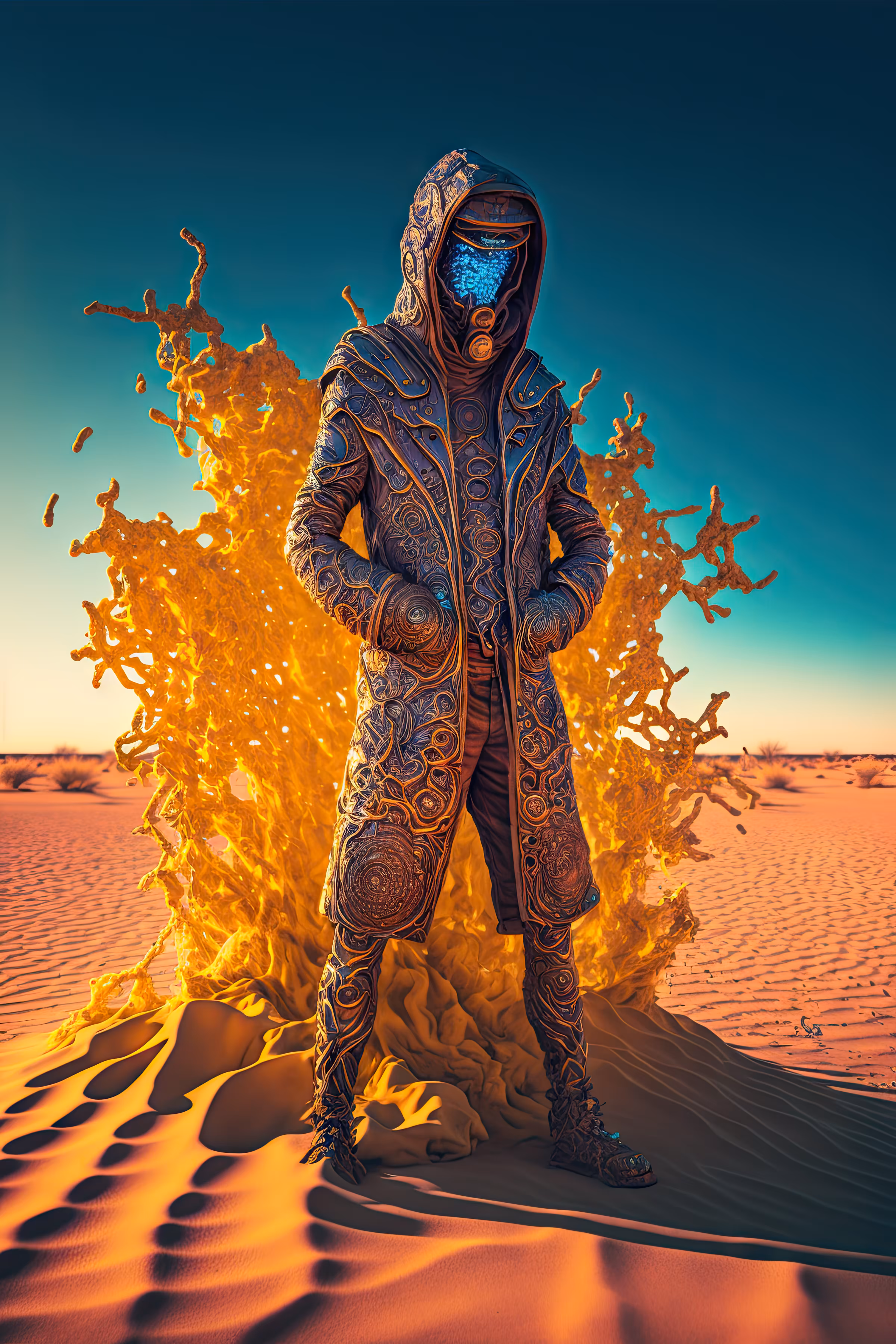 //// Alchemic Copper Gold Layered Parka ////