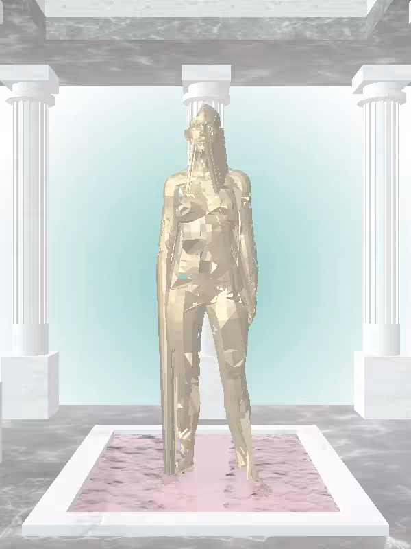 HeavenComputer: The Fragmented Phone Calling Faded Gold Woman #6577