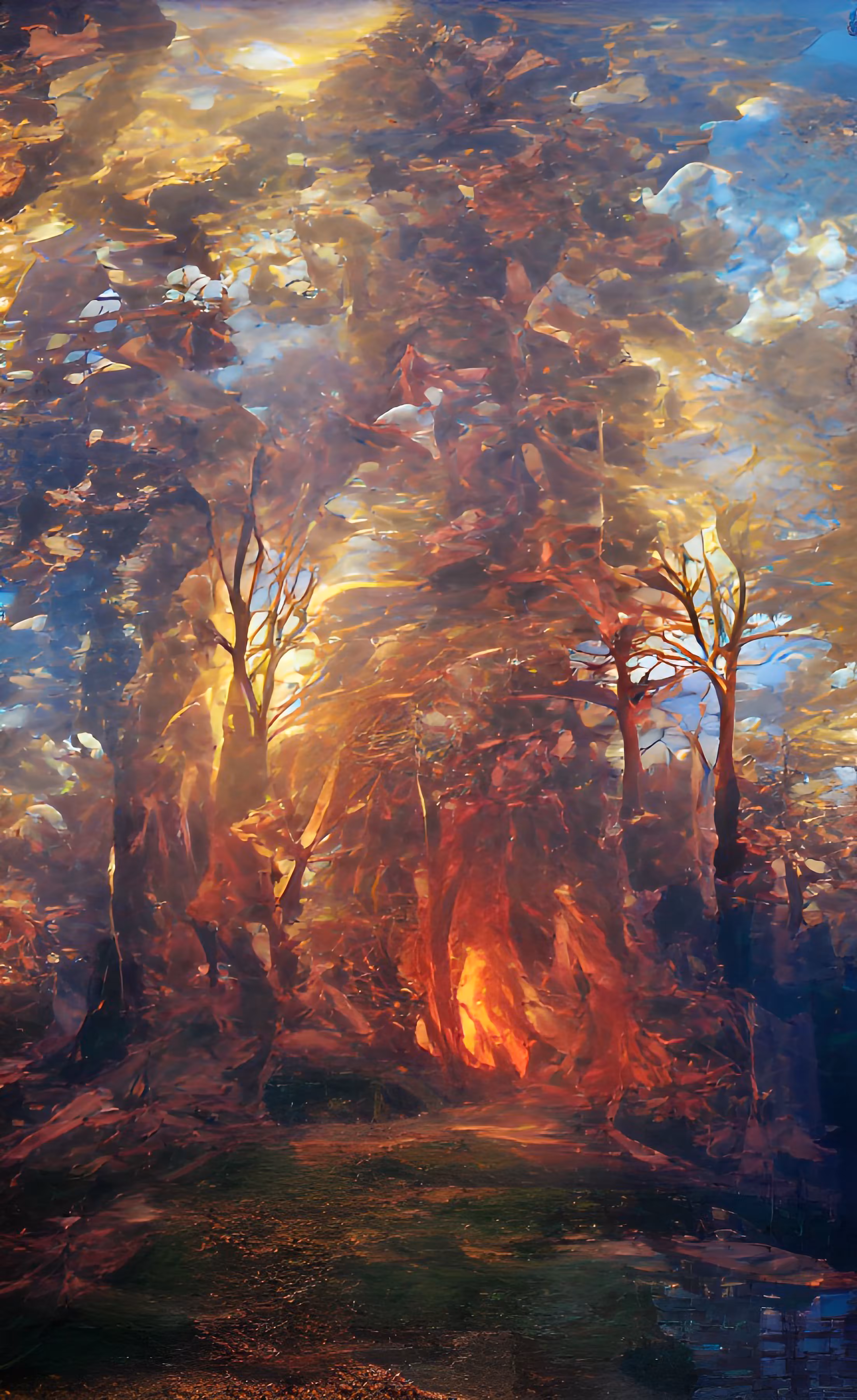 Brennender Wald
