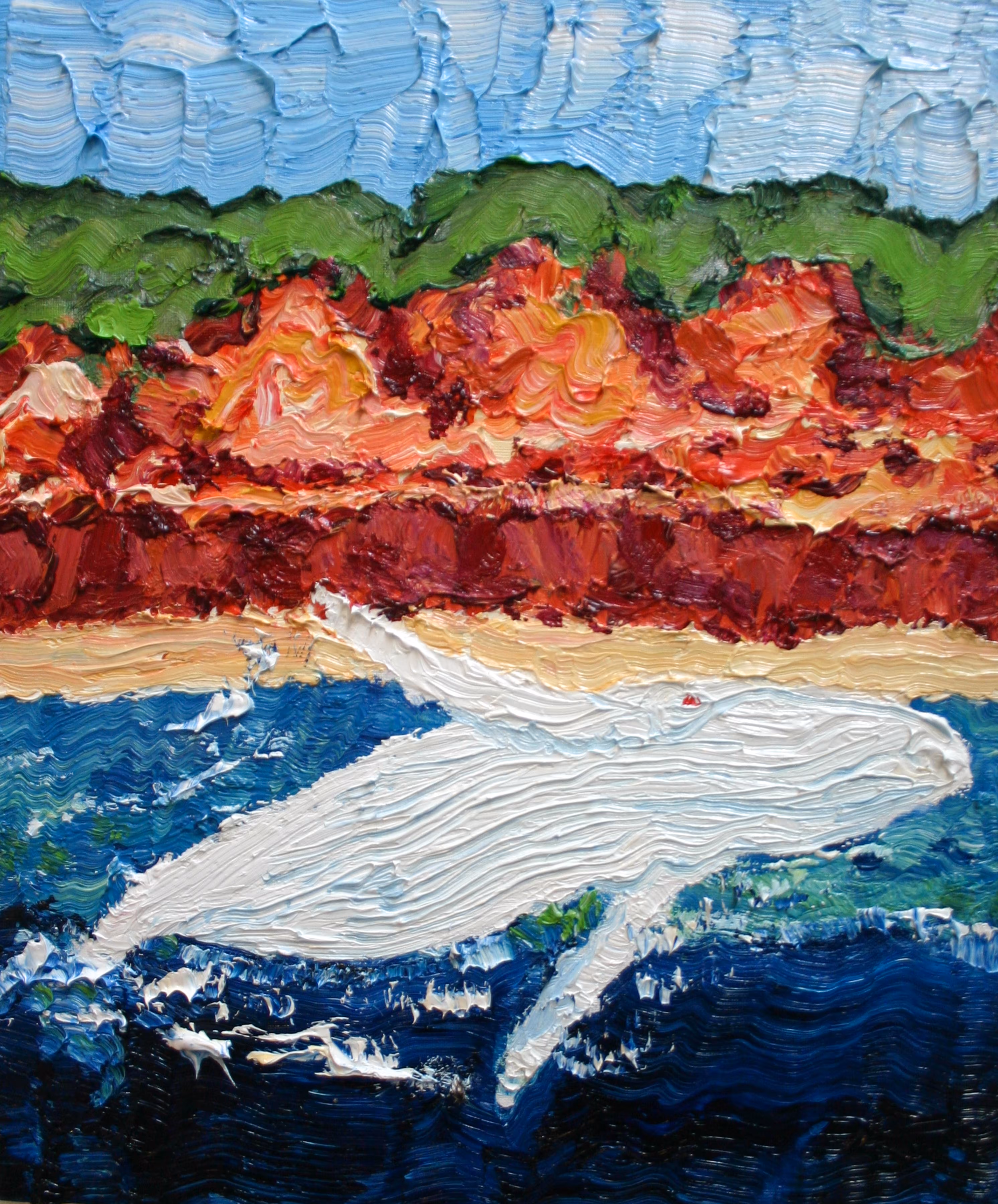 Albino Whale Calf Breaching