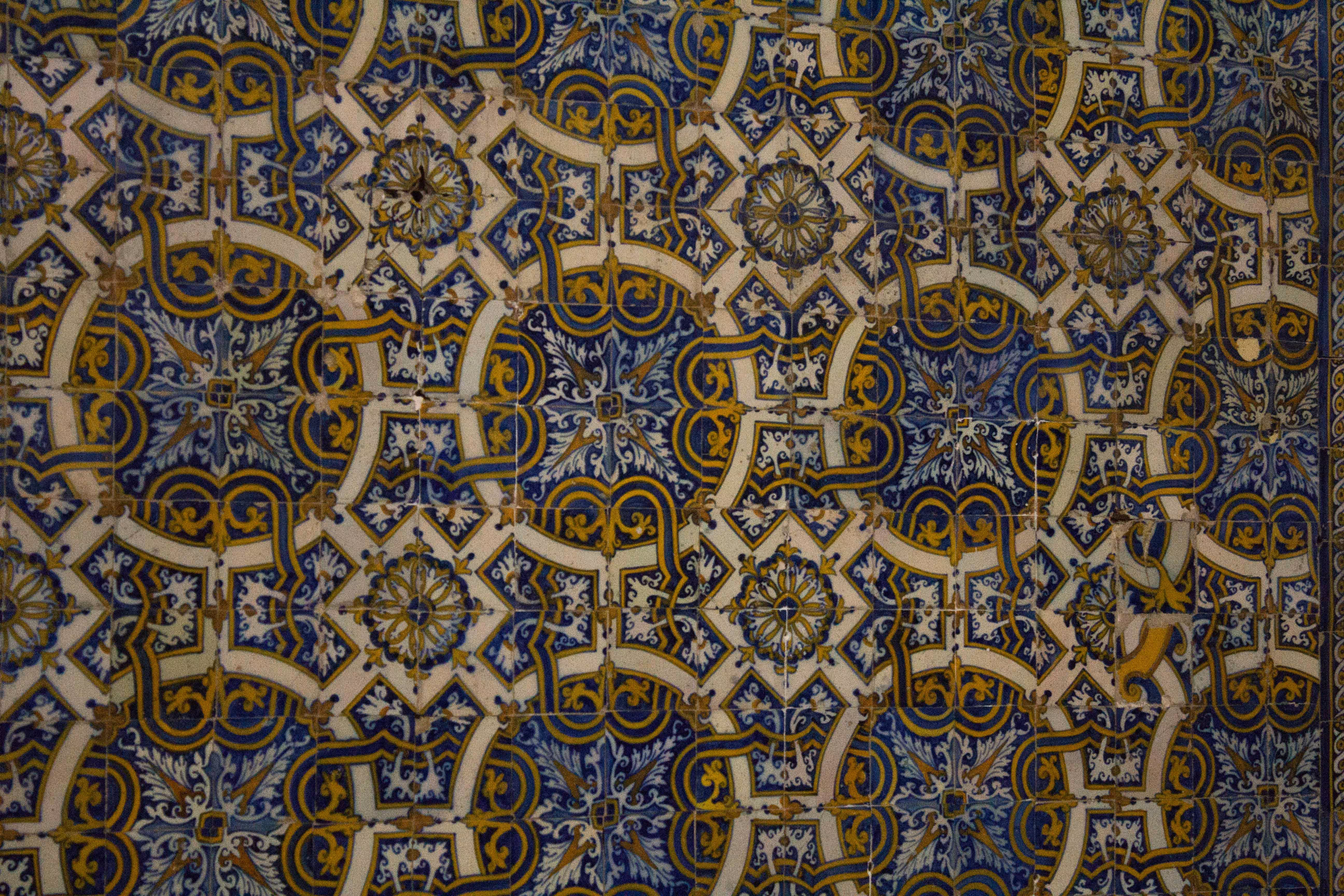 tile texture in coimbra university, portugal