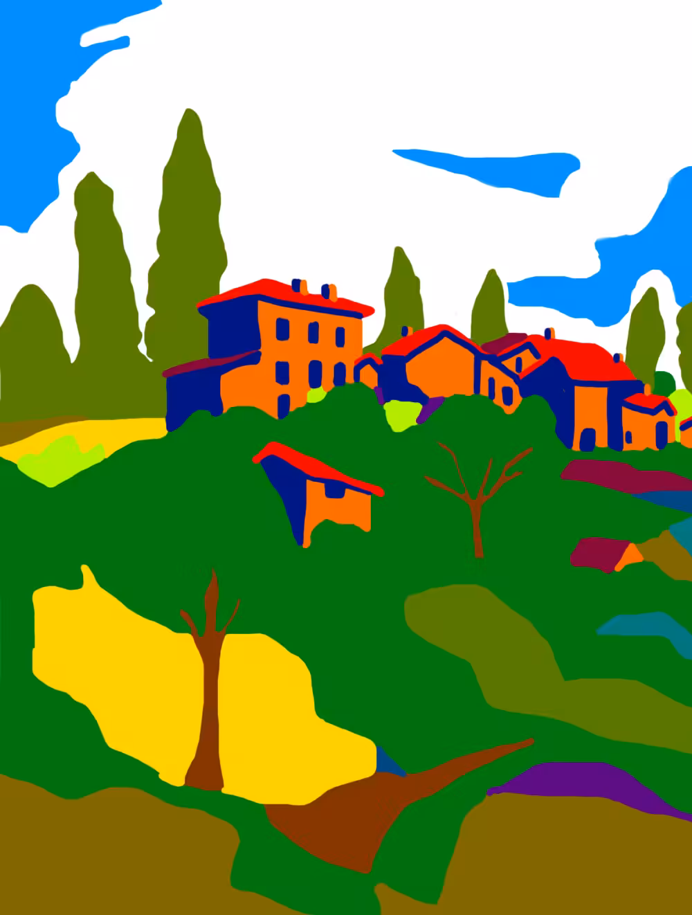 DIGITAL PAINTING: Le village de Valanbray le haut