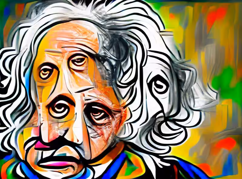 Abraham's First Works: picasso style albert einstein