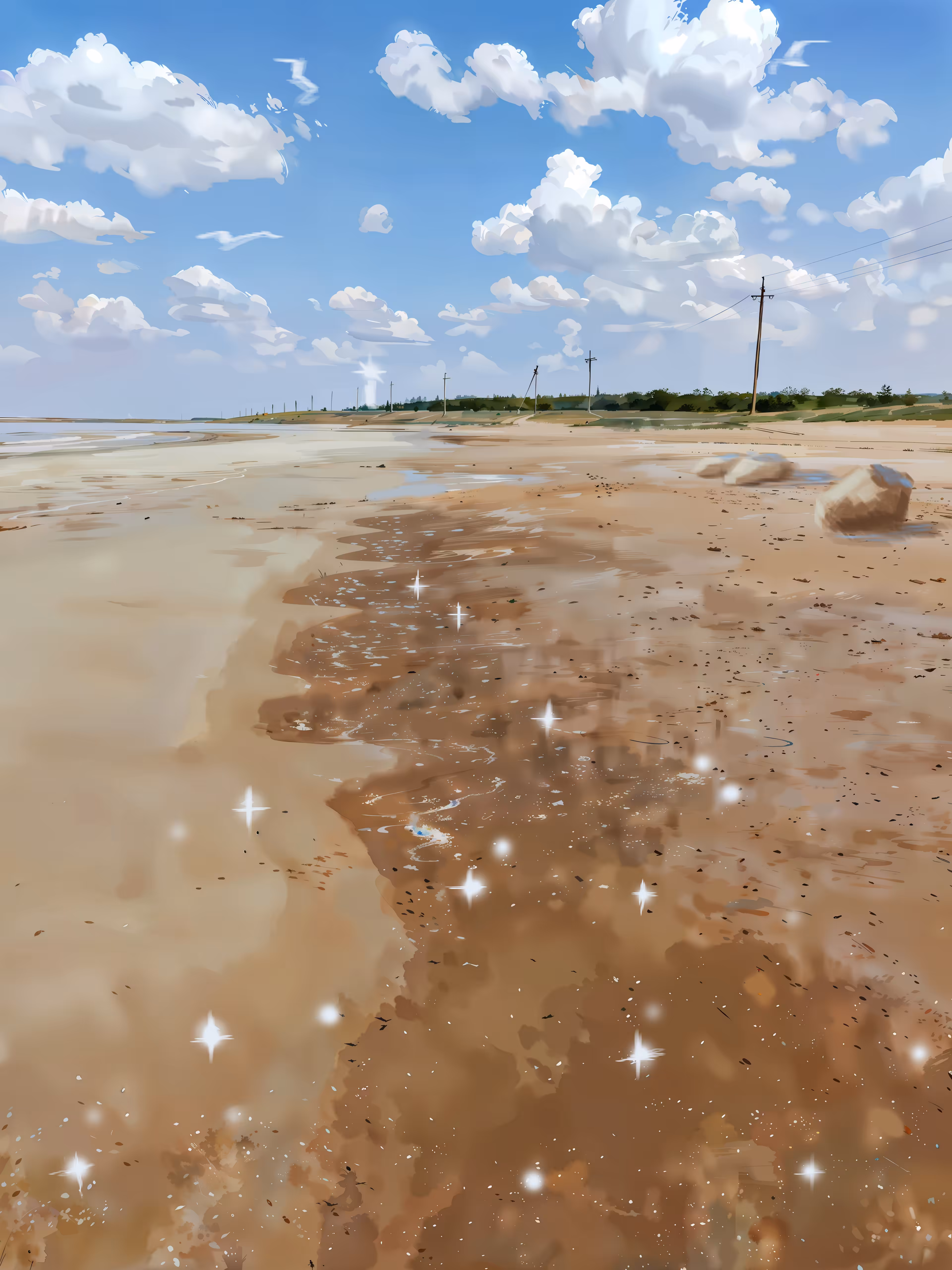 Walking on a sandy beach