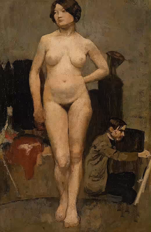 Femme nue, etude d’atelier