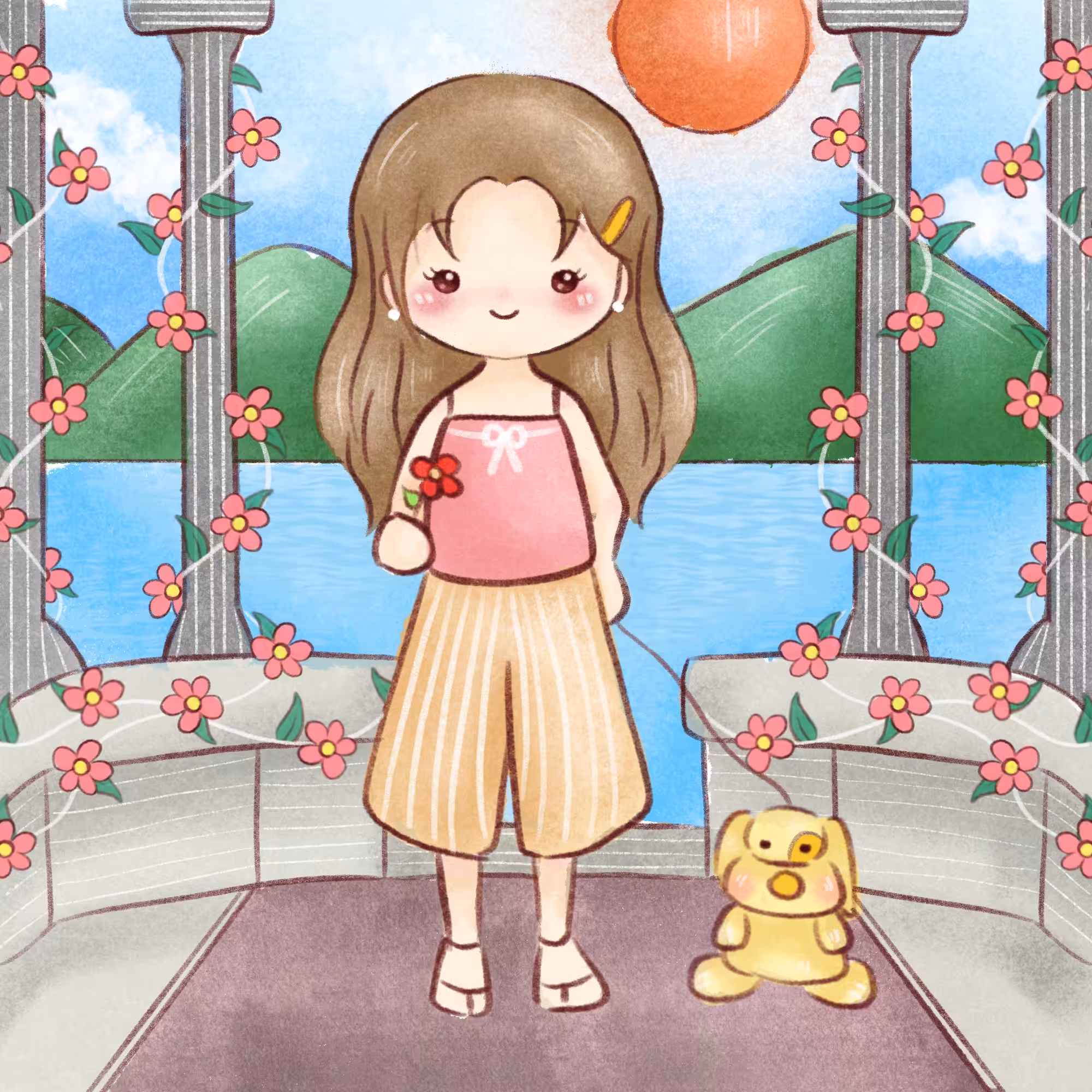 Take a photo with the dog