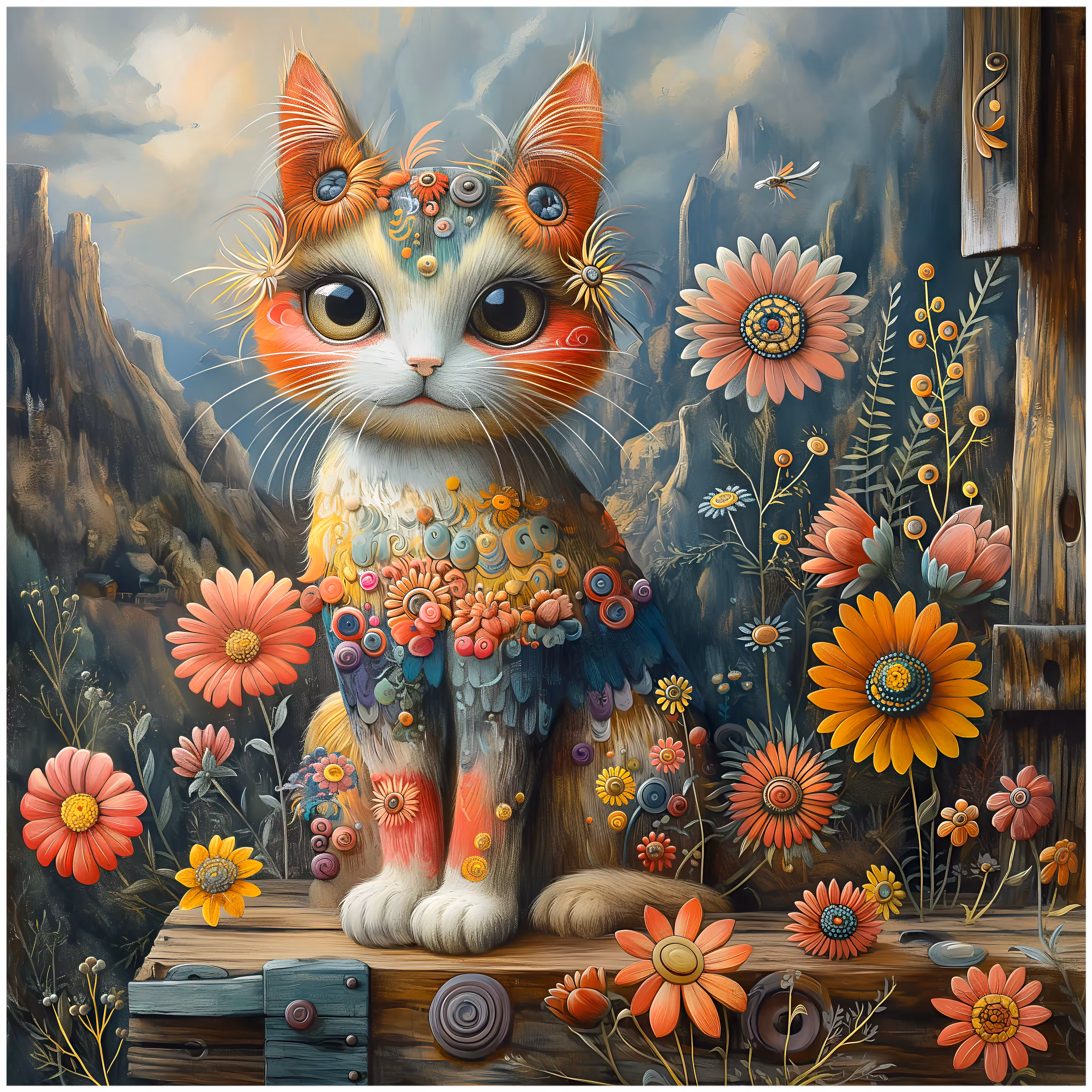 Flowers cat