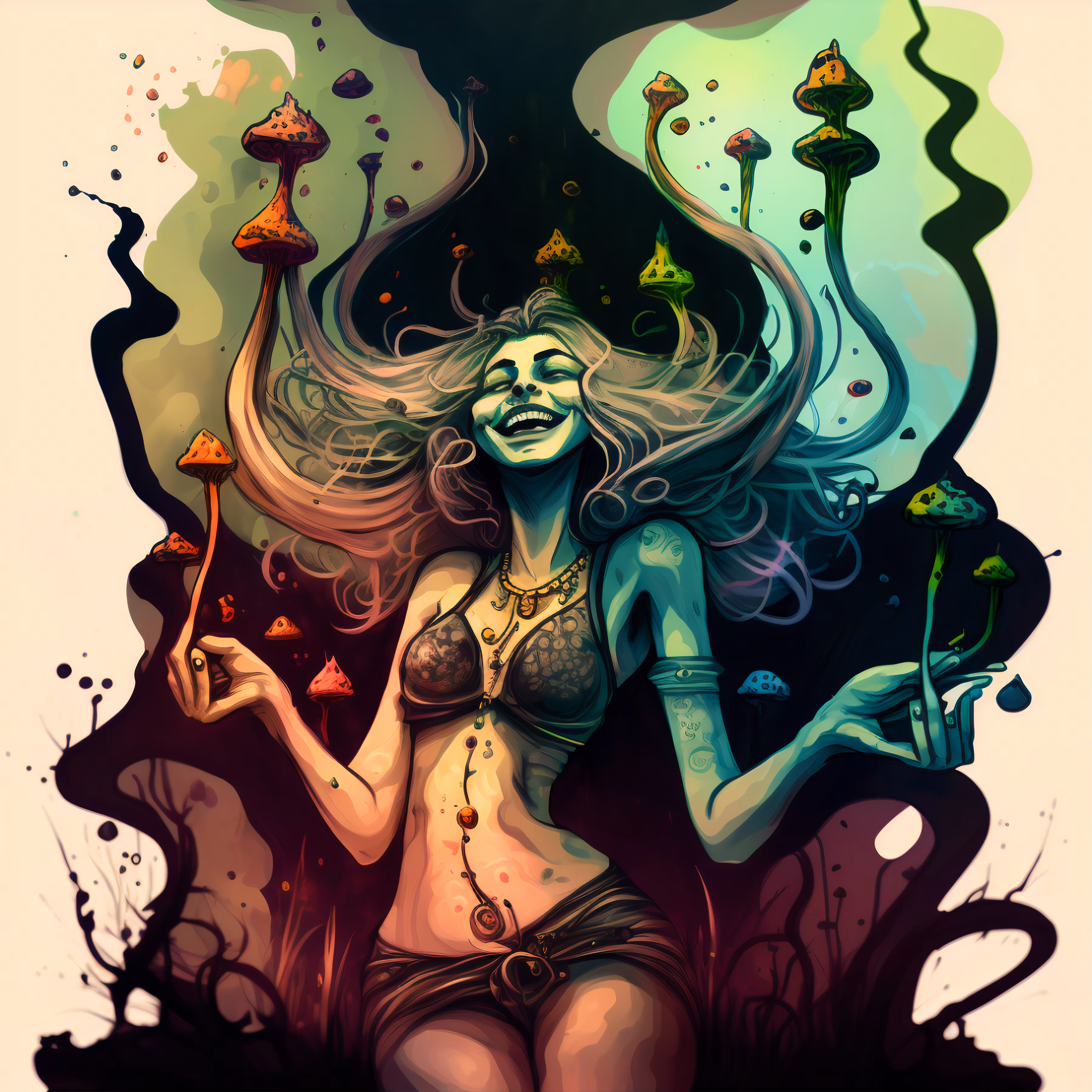 Digital Waterpainting: Psylocibine #26