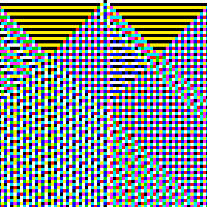 RGB Elementary Cellular Automaton #764