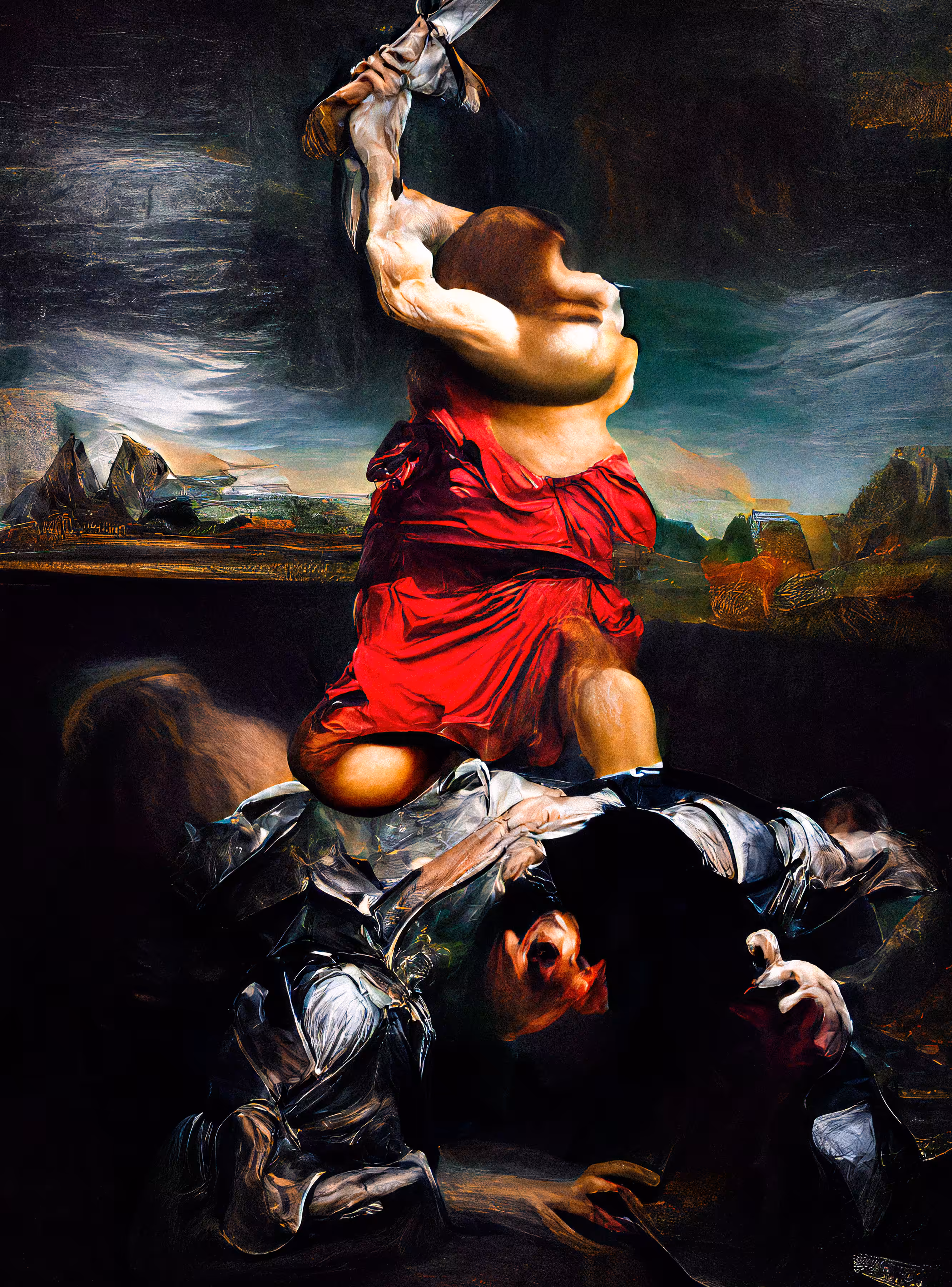 David conquering Goliath after Guido Reni