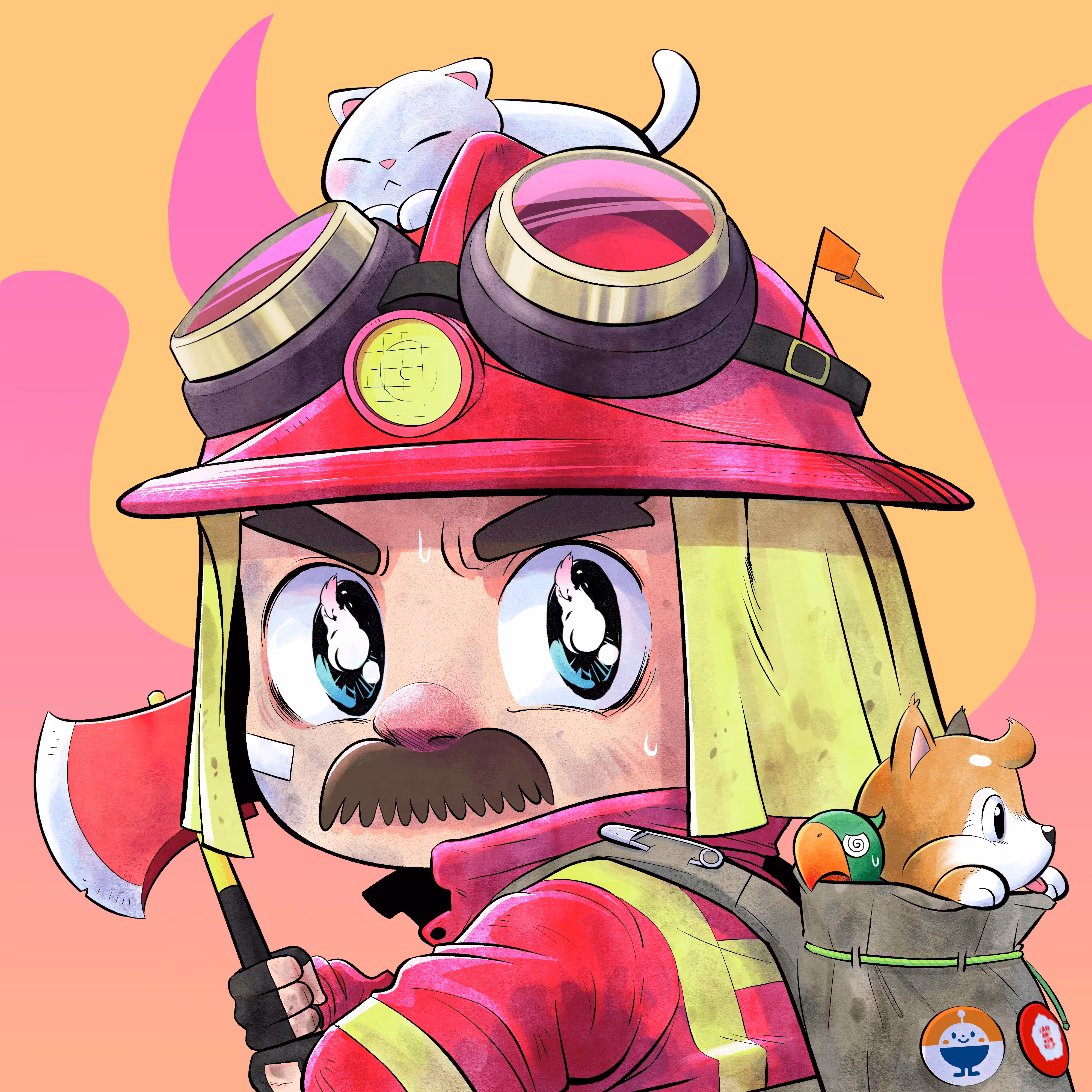 owangeboy and frens #82 - firefighter fabio by Dusharne