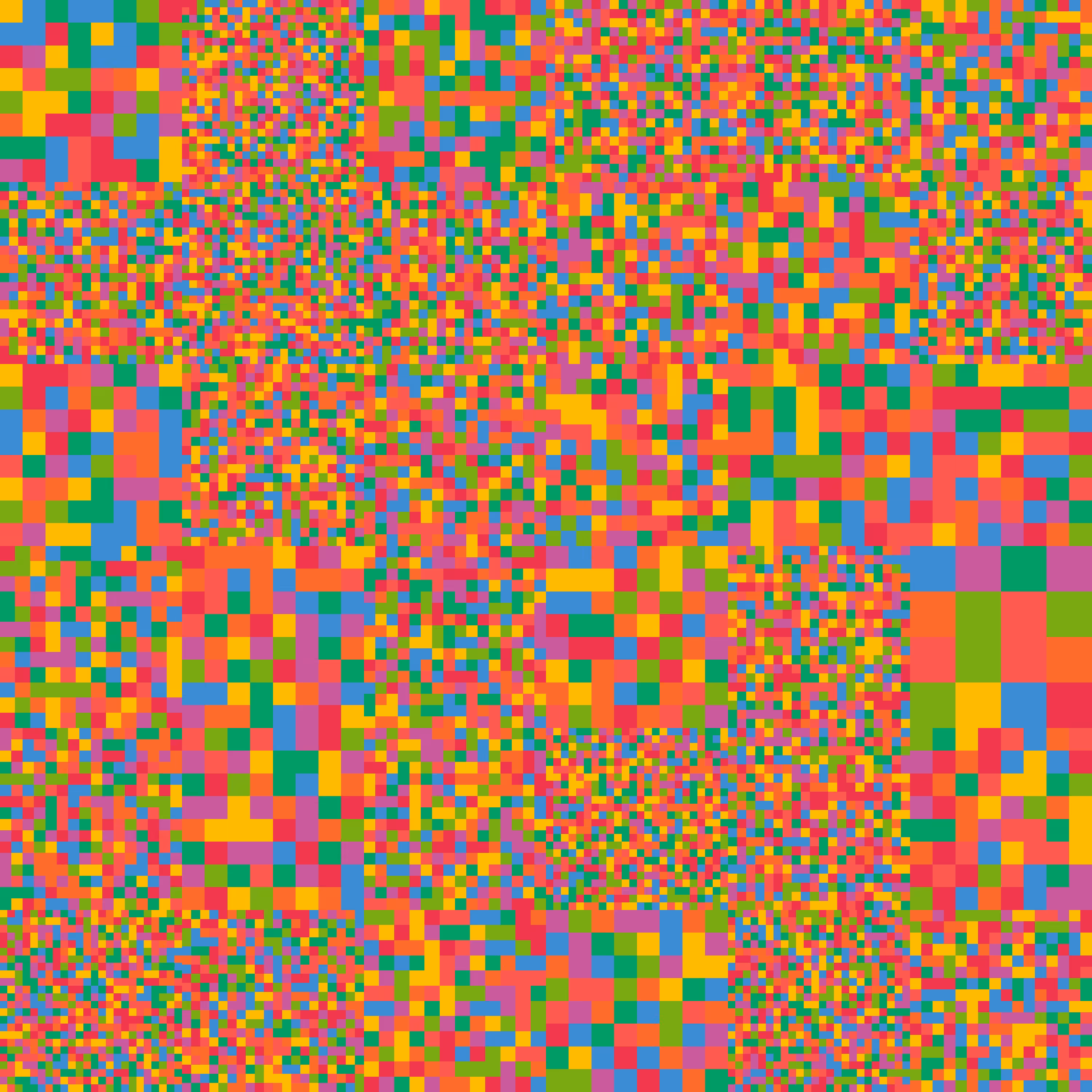 Eight colors in even divisions 1