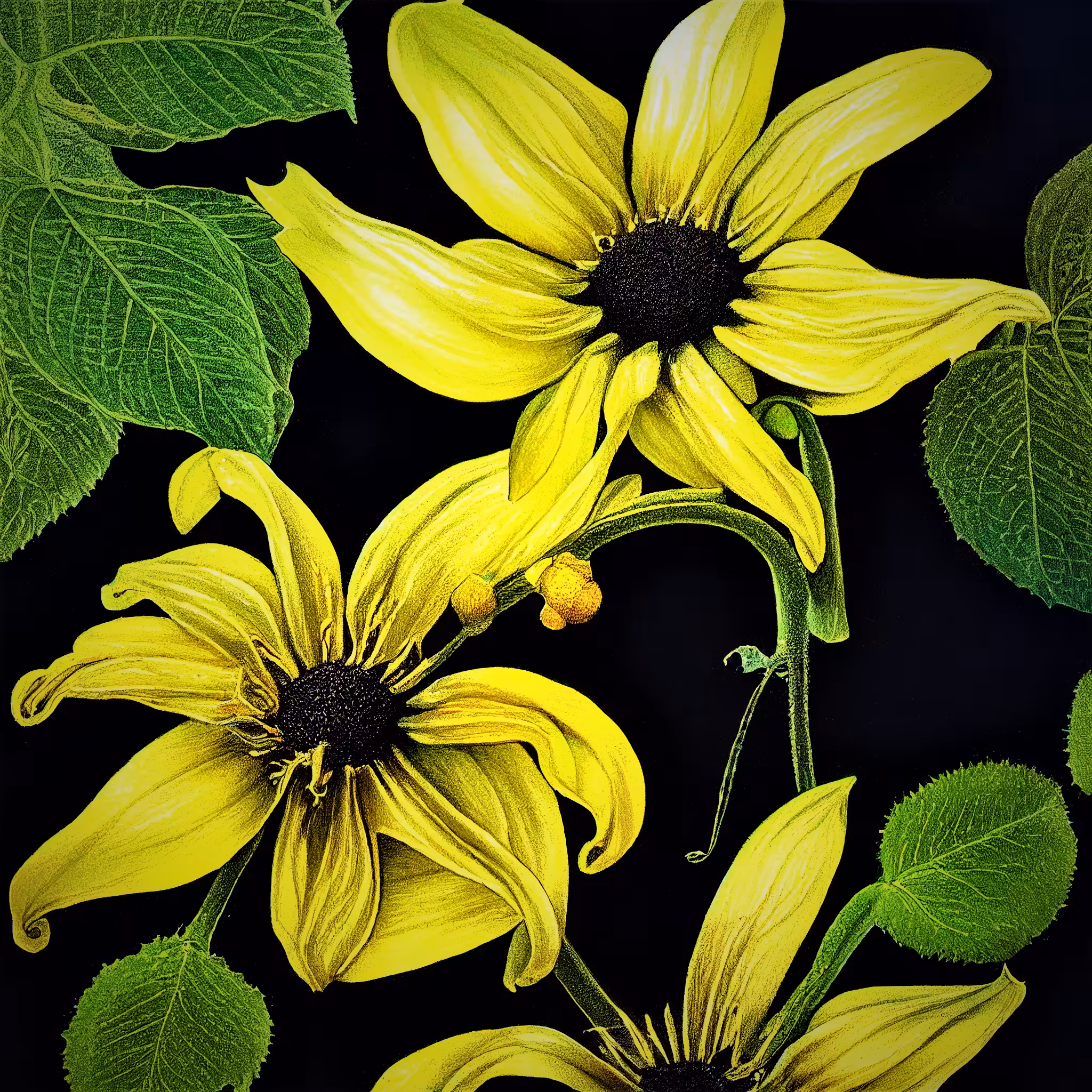 BOTANICAL ART: Black-Eyed Susan Vine