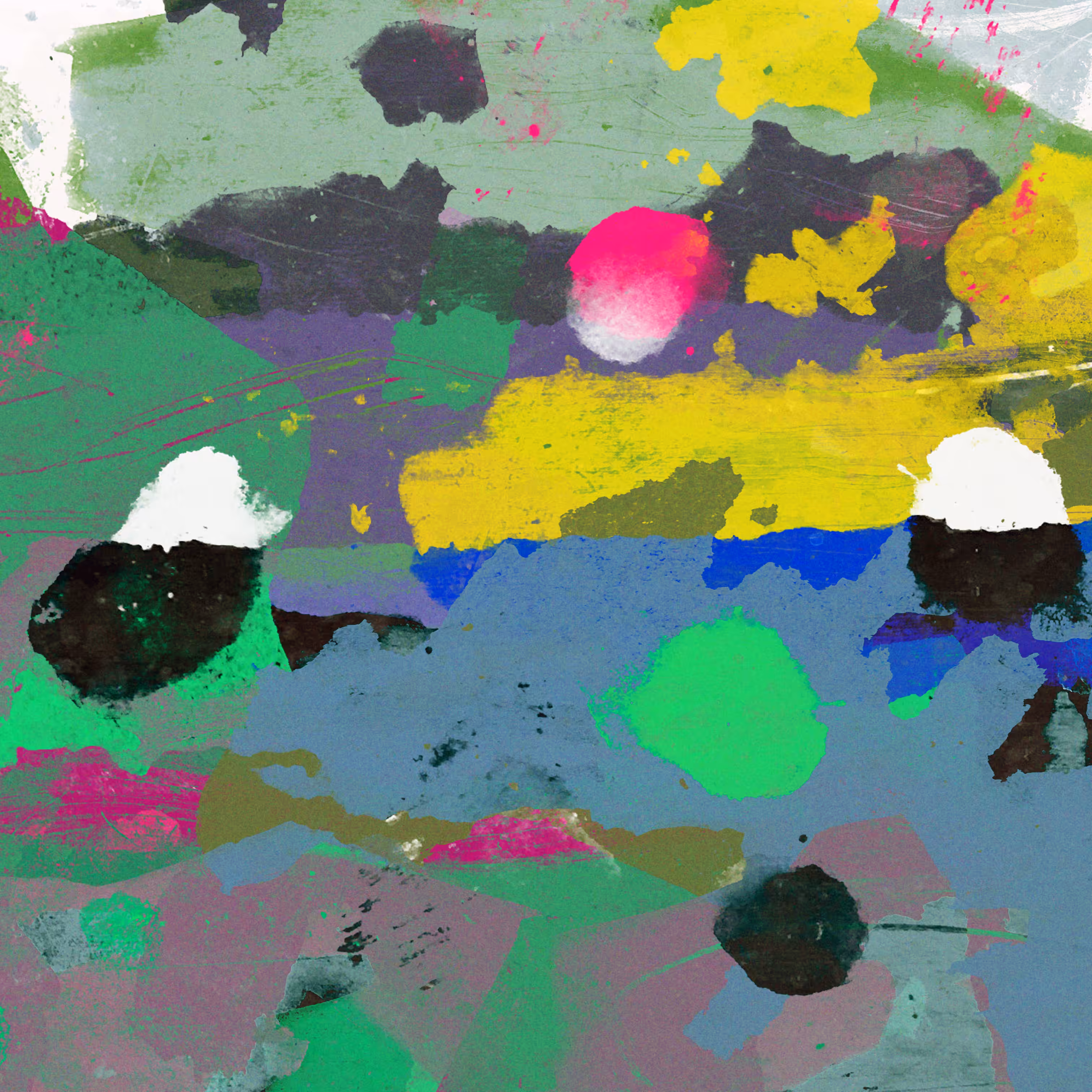 A unique blend between generative code, painting and textures.